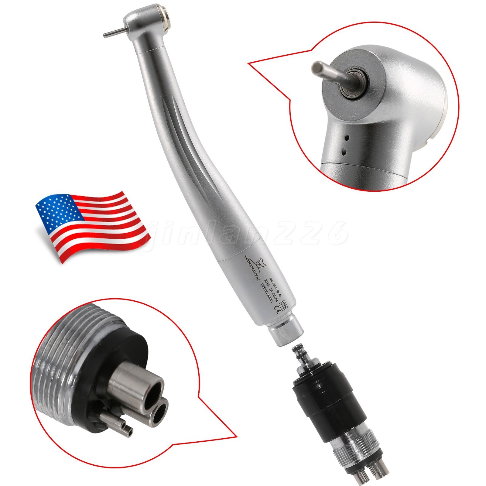 10*NSK Style Dental High Speed Handpiece Push Button 4 Hole Quick Coupler YBNK4