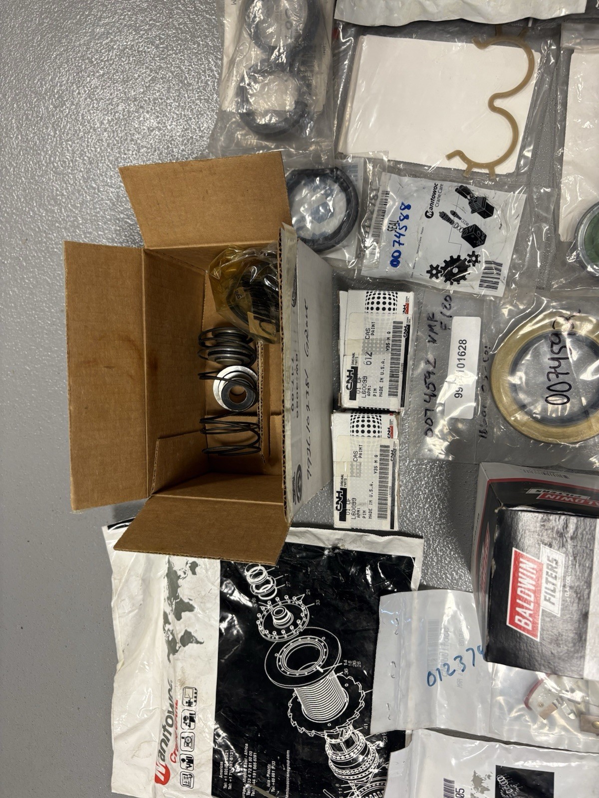 HUGE LOT OEM Manitowoc, Grove CRANE , CASE TRACTOR WHOLESALE PARTS NIB &PACKAGE