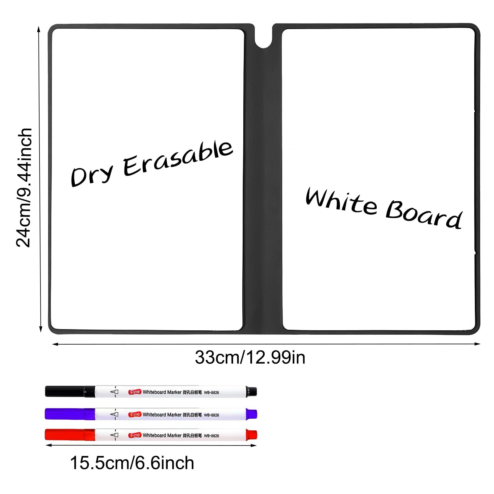 Whiteboard Notebook Reusable Dry Erase Whiteboard with Pen and Wiping Cloth A…