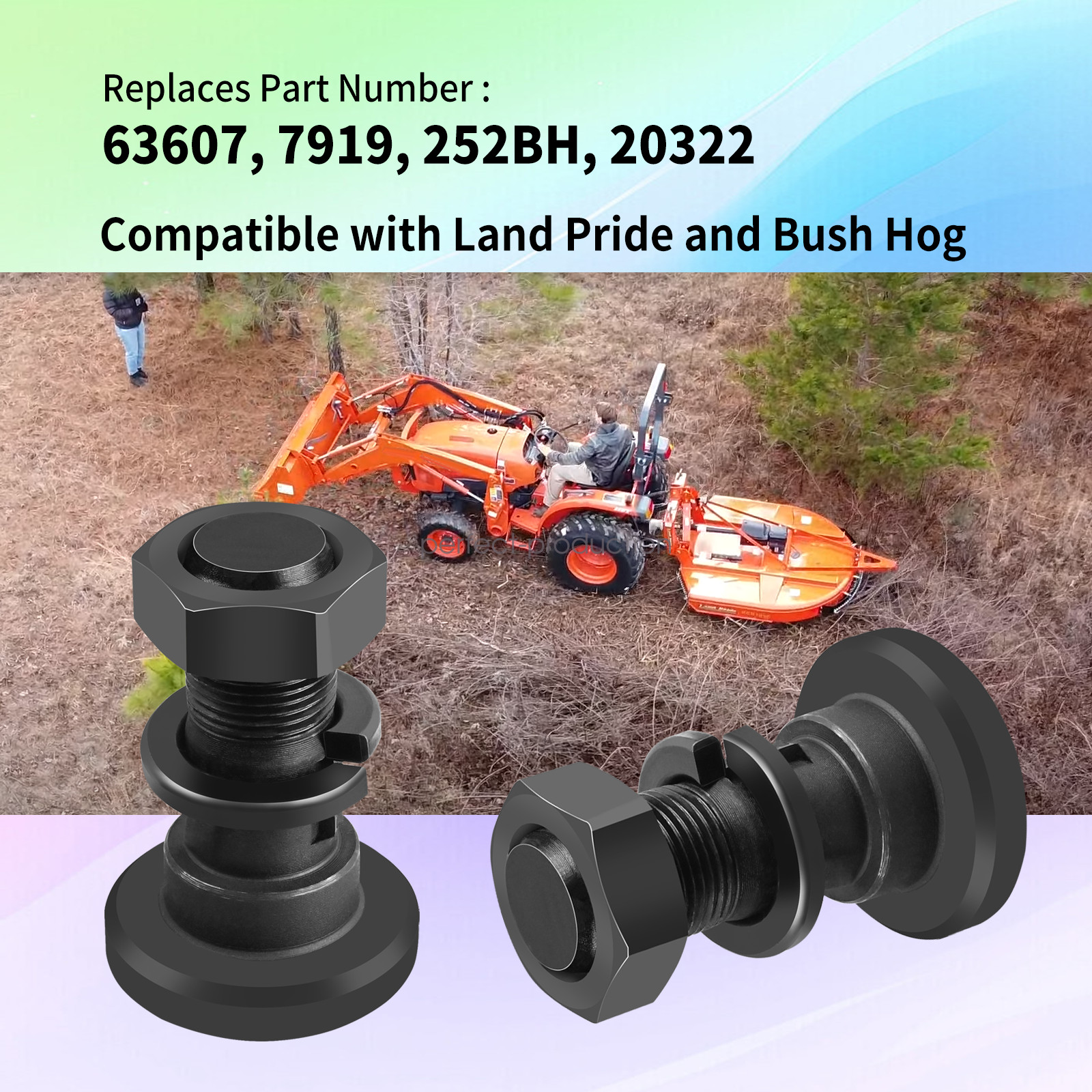 For Bush Hog Rotary Cutter Blade Bolt Kit Code 63607 7919, 252BH, 20322