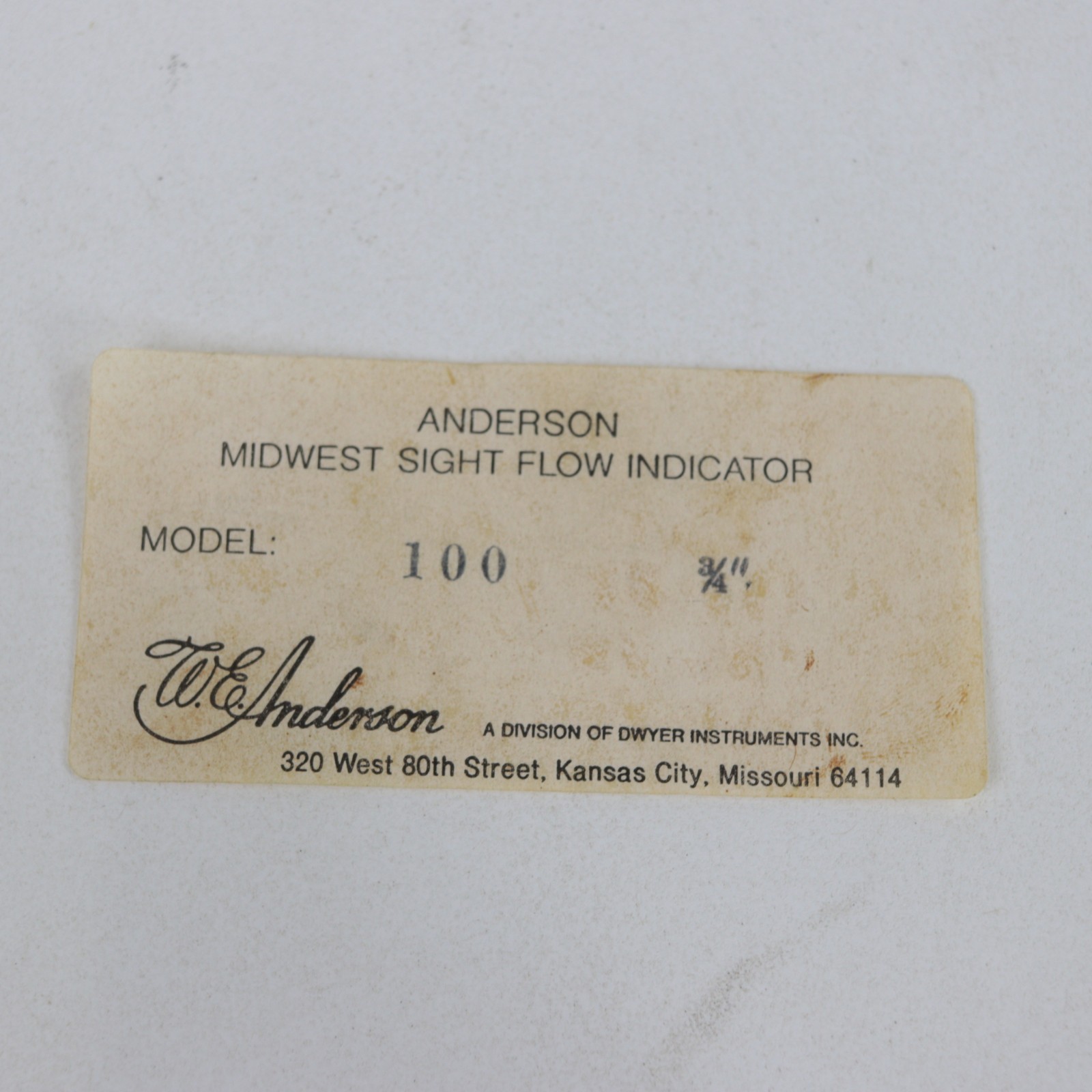 Anderson Dwyer Midwest Sight Flow Indicator 100 3/4″ SFI-100-3/4