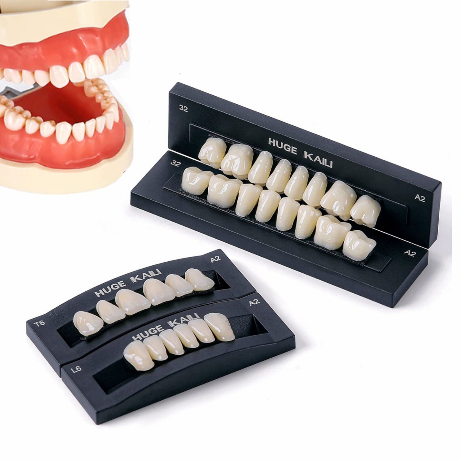 28Pcs/Set Dental Acrylic Resin Denture False Teeth A1 A2 A3/T6 T8 Upper &Lower