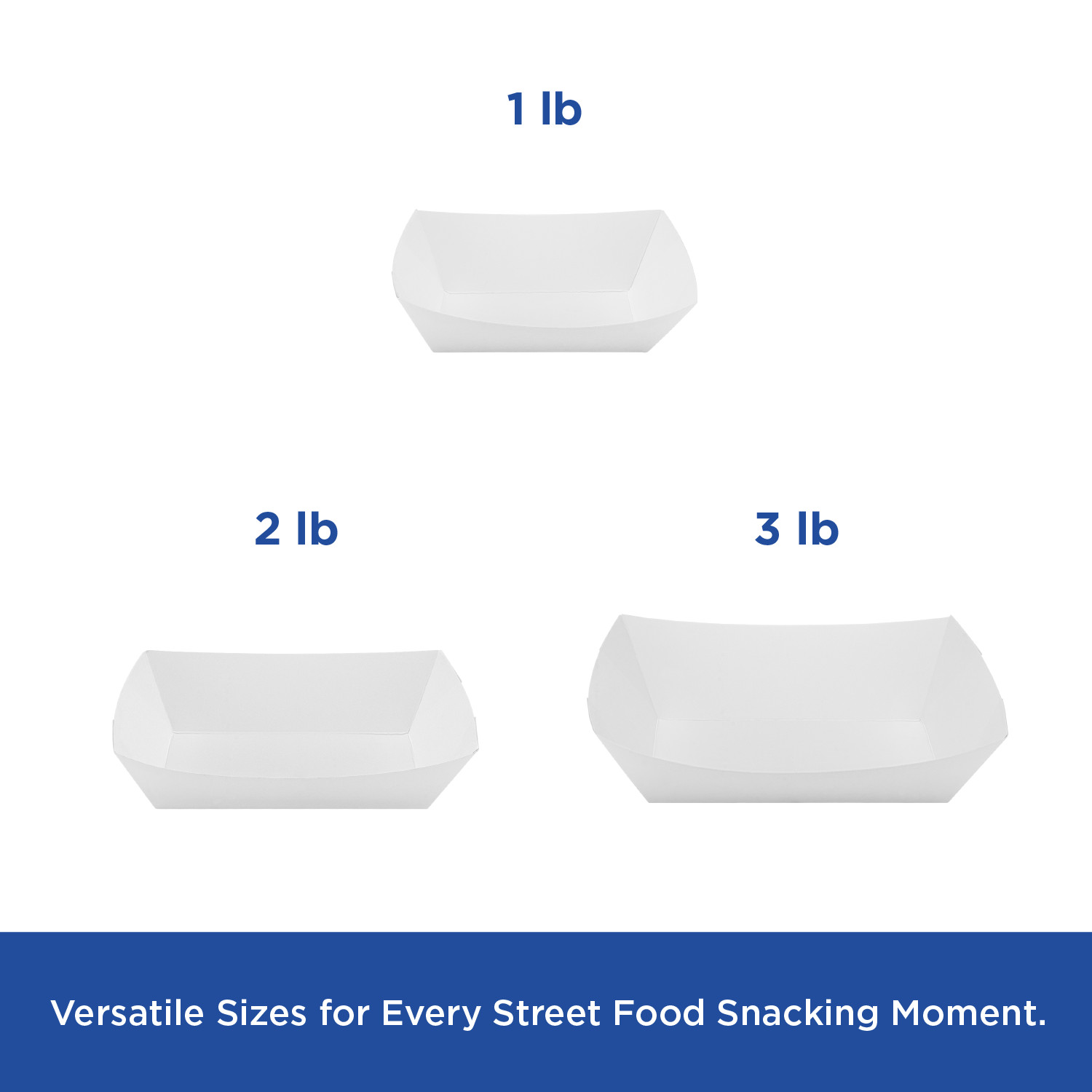 Karat Food Tray (White) – 2.0 lb/Paper Food Tray/Boat Tray for Snack