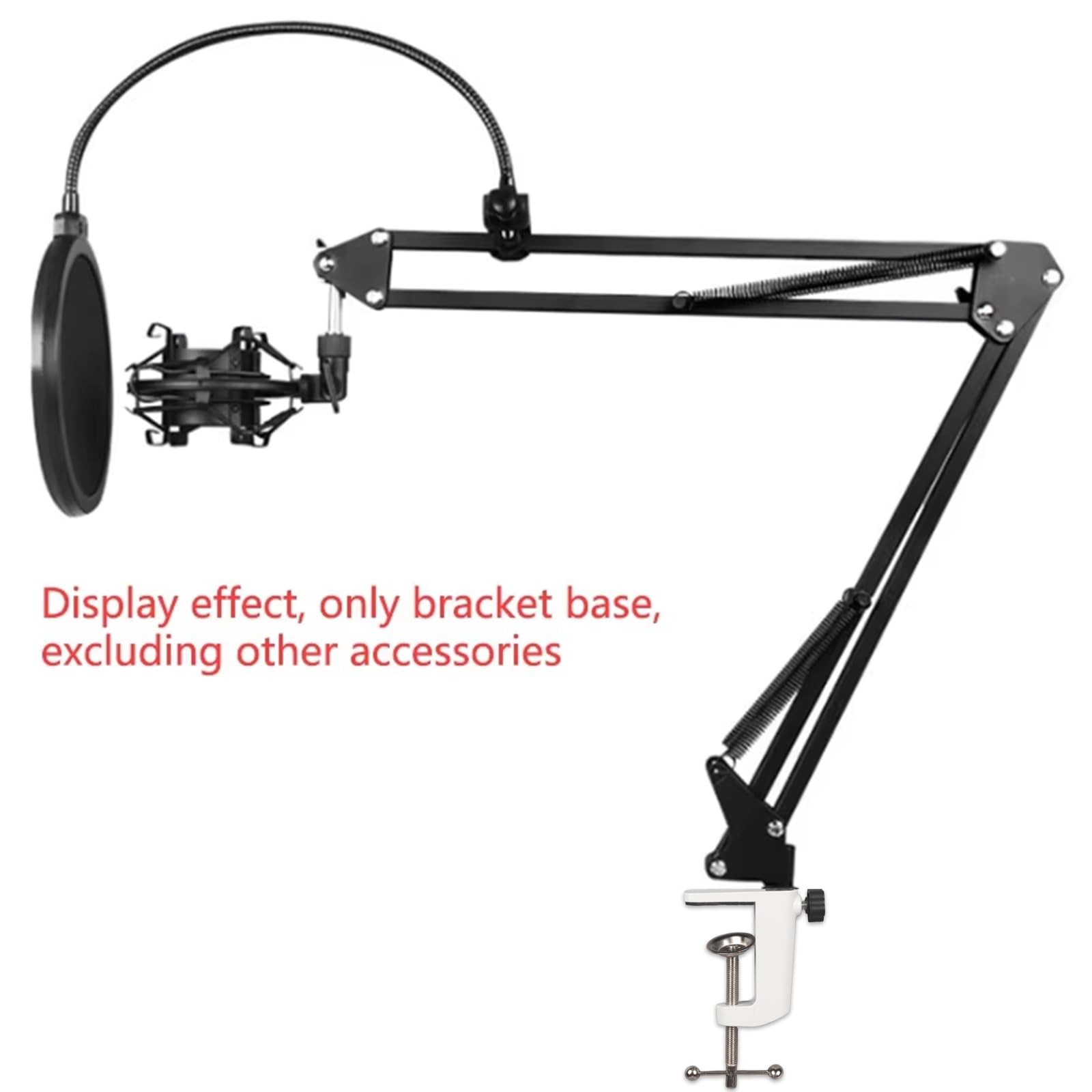 Universal C-Clamp Lamp Holder Desk Mount Clamp Base for Swing Arm White