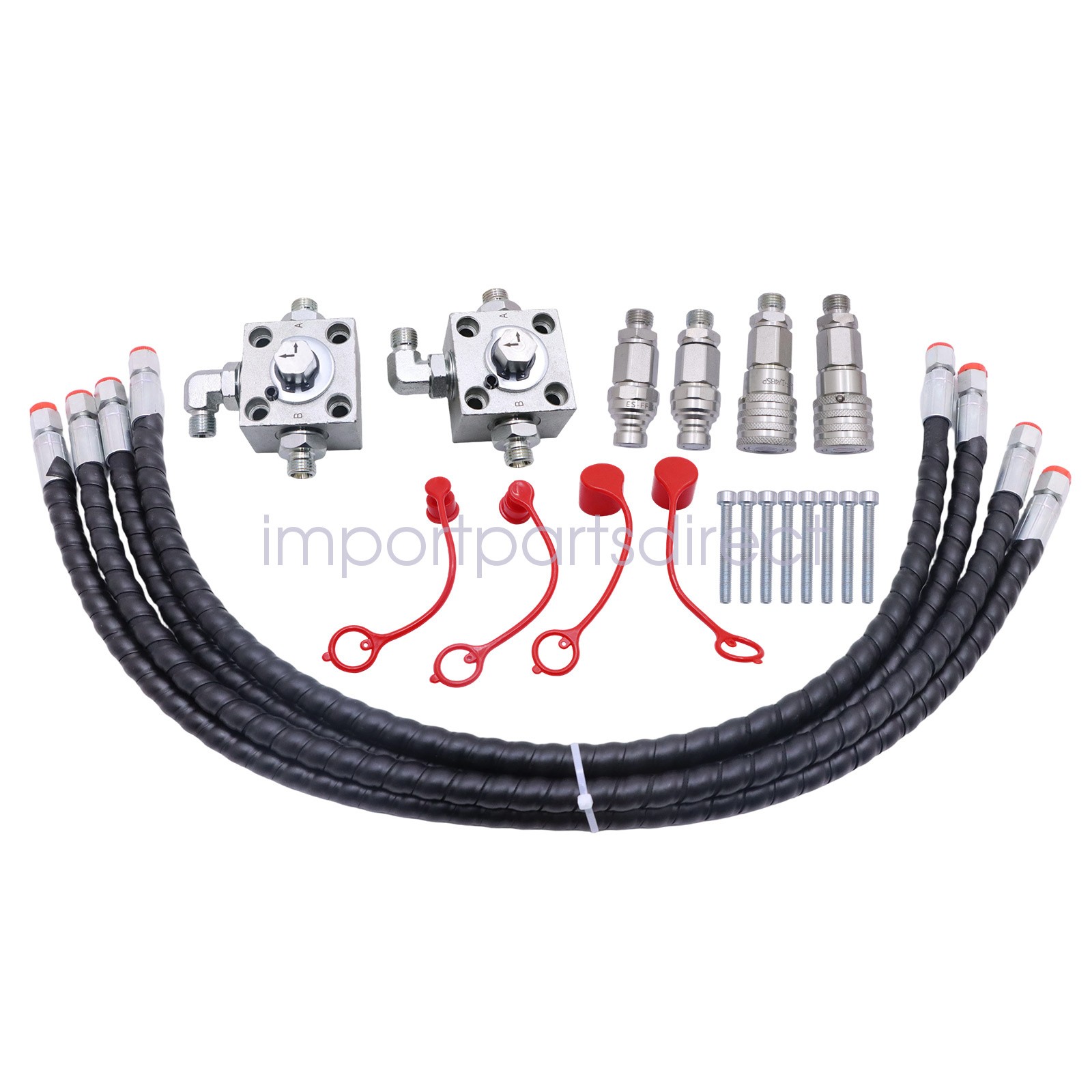 2* Three Way Diverter Valves For Chinese Mini Excavator 1-2 ton w/Quick Connects