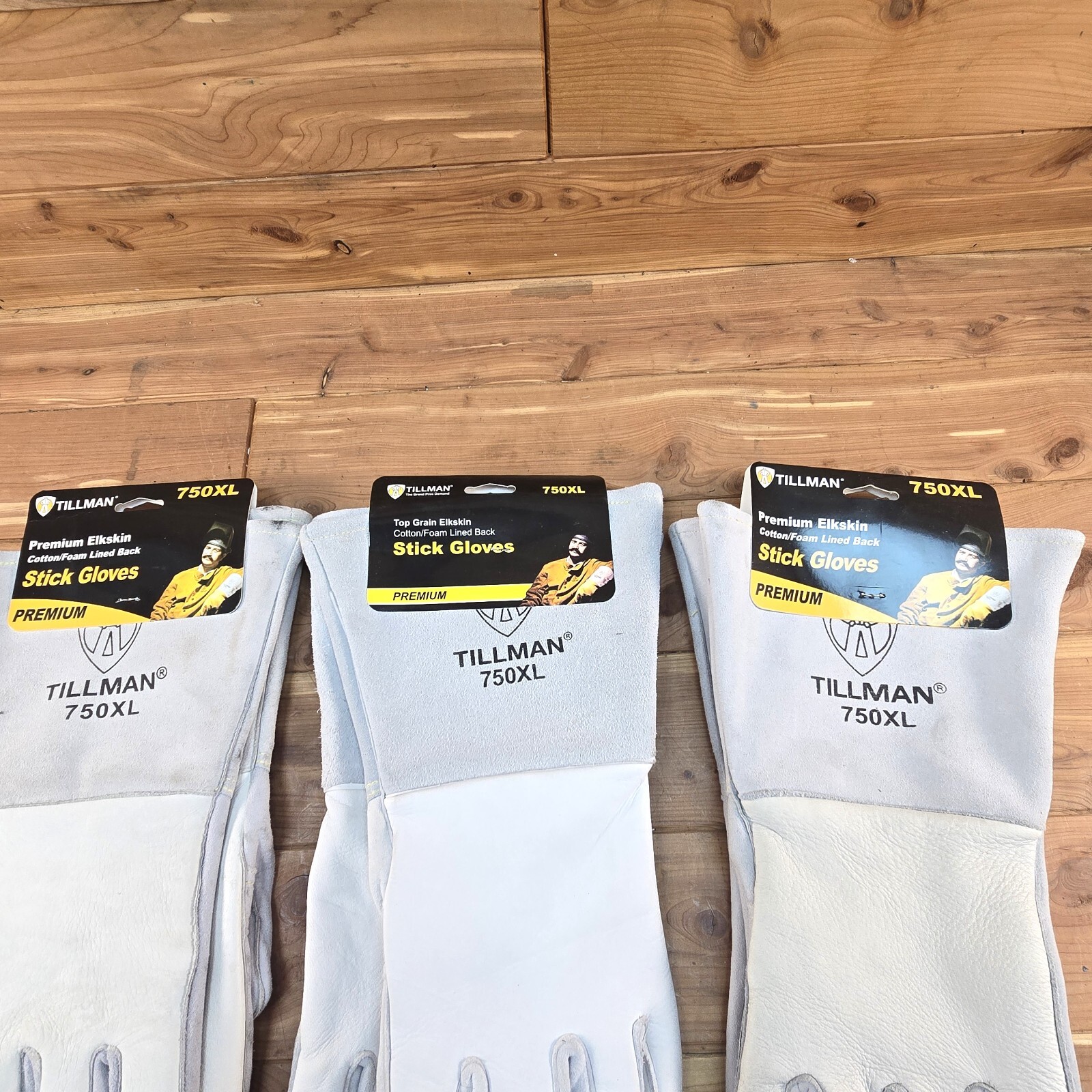 3 Pair Tillman 750XL Premium Elkskin Stick/MIG Welding Gloves (X Large)