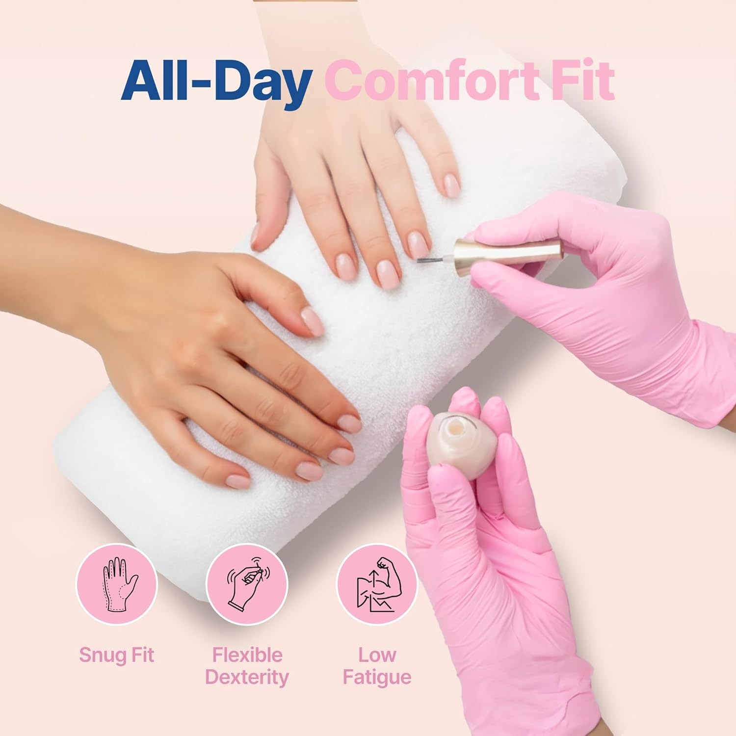 Schneider Nitrile Exam Gloves, Pink Disposable 4 Mil, Latex & Small