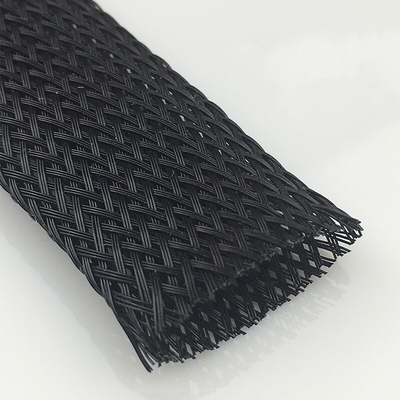 Black Braided Sleeving Wire Loom Tubing Sheathing Cable 2mm-100mm PET Snake Skin