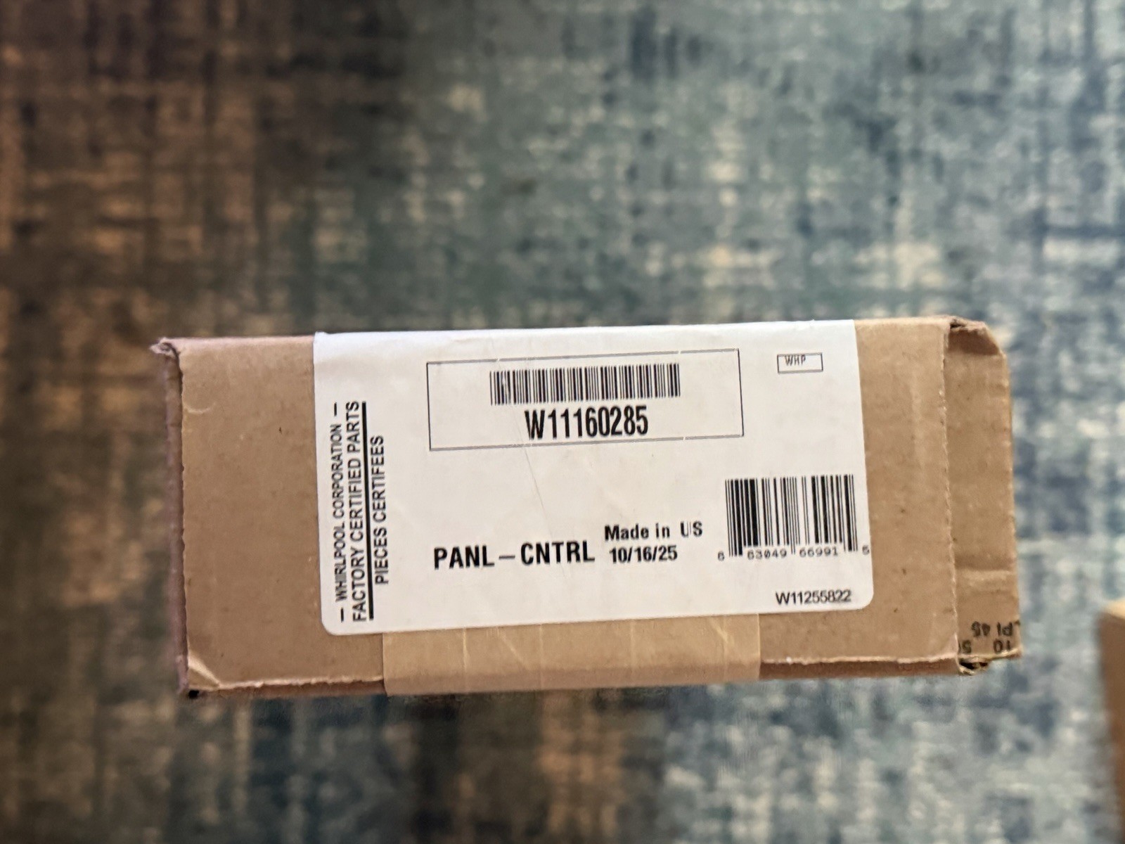 Whirlpool W11160285 Control Panel 1/2″ Plastic Appliance Part