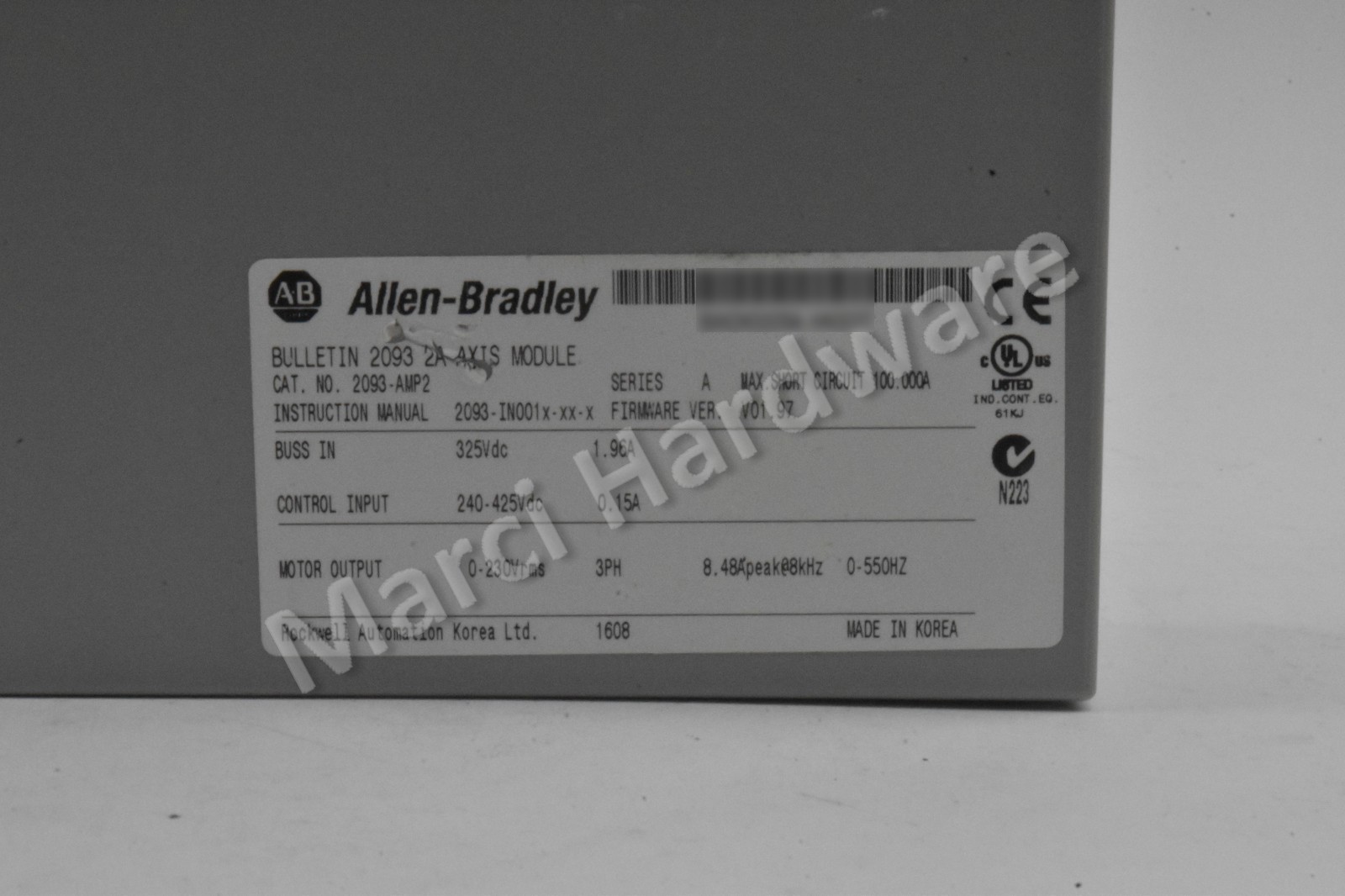 Allen Bradley 2093-AMP2 /A Kinetix 2000 0.6kW 2A 230VDC Servo Drive Axis