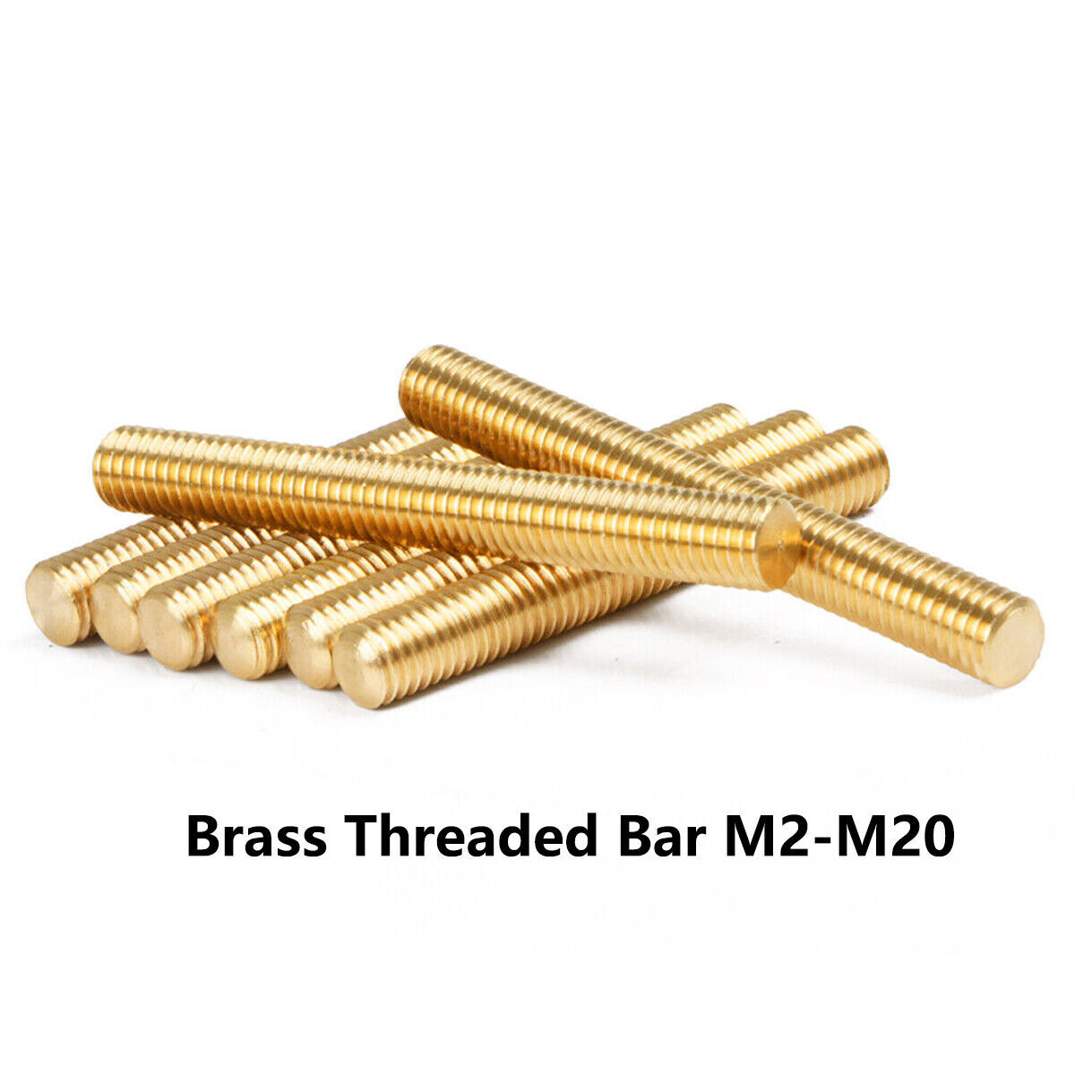 BRASS THREADED ROD Studding Studs Bars DIN976 2mm 2.5mm 3mm 4mm 5mm 6mm – 20mm