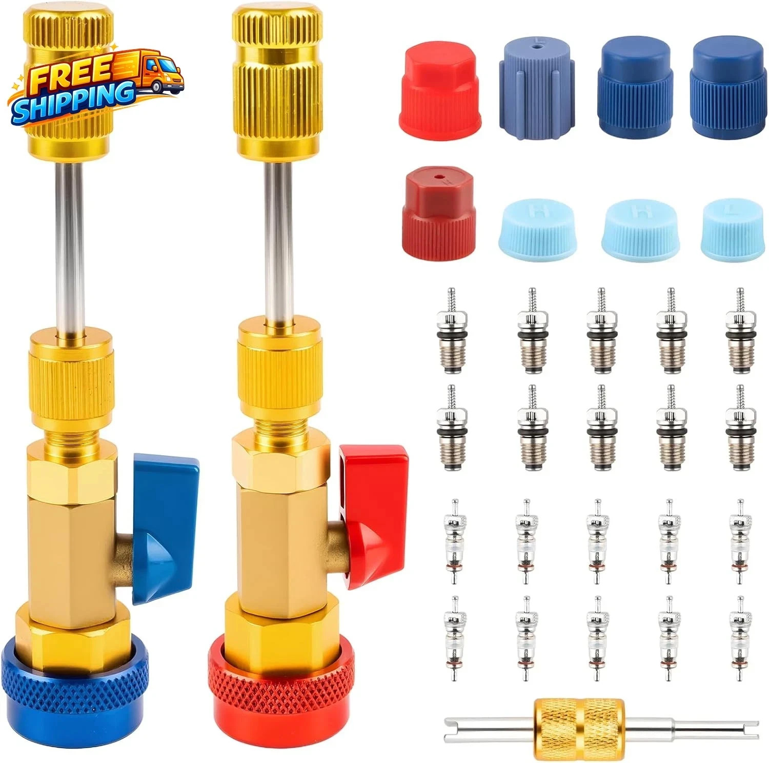 31PCS Professional AC Valve Core Removal Tool for R134A Refrigerant Systems, Qui