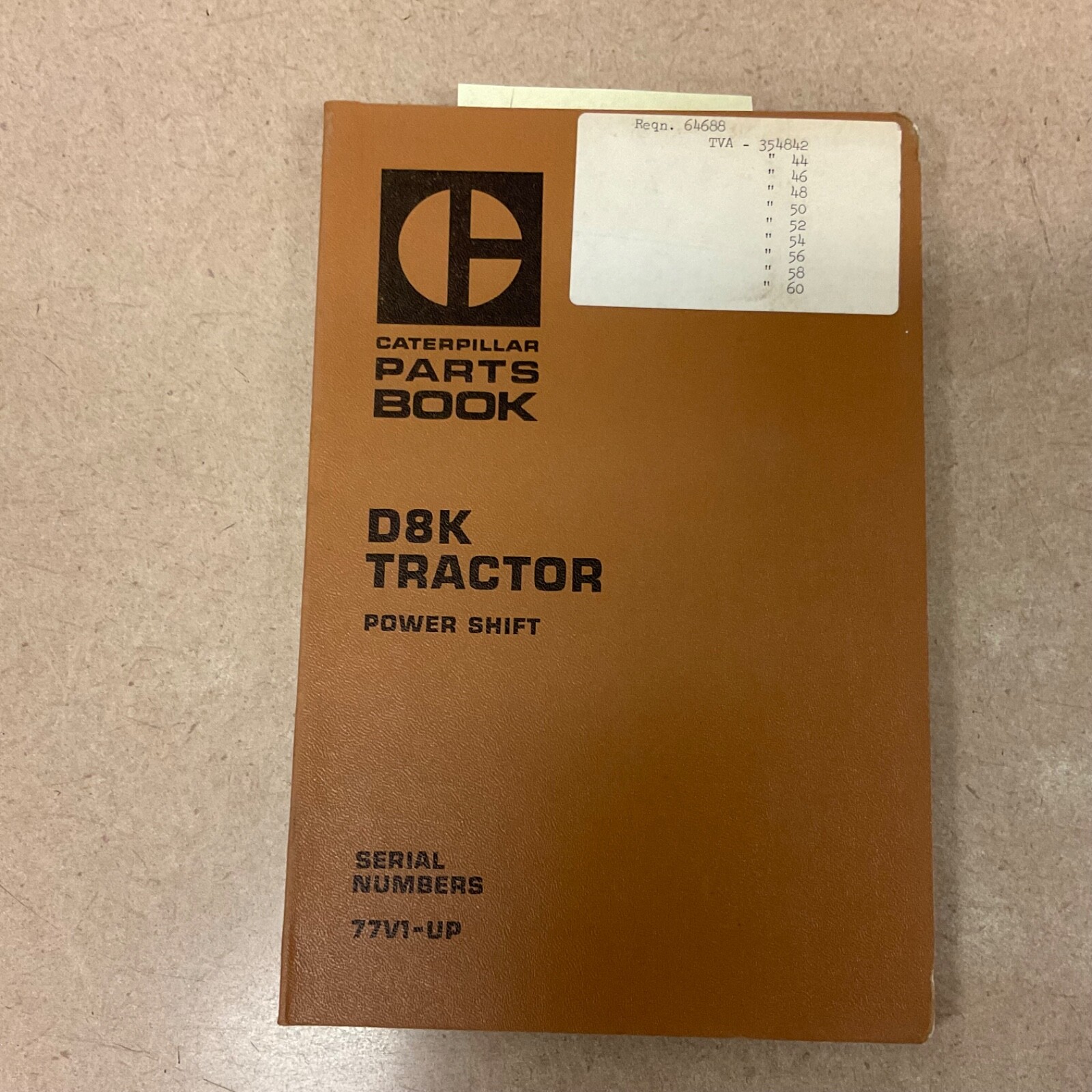 CAT Caterpillar D8 D8K PARTS MANUAL BOOK CATALOG TRACTOR BULLDOZER sn 77V1 & UP