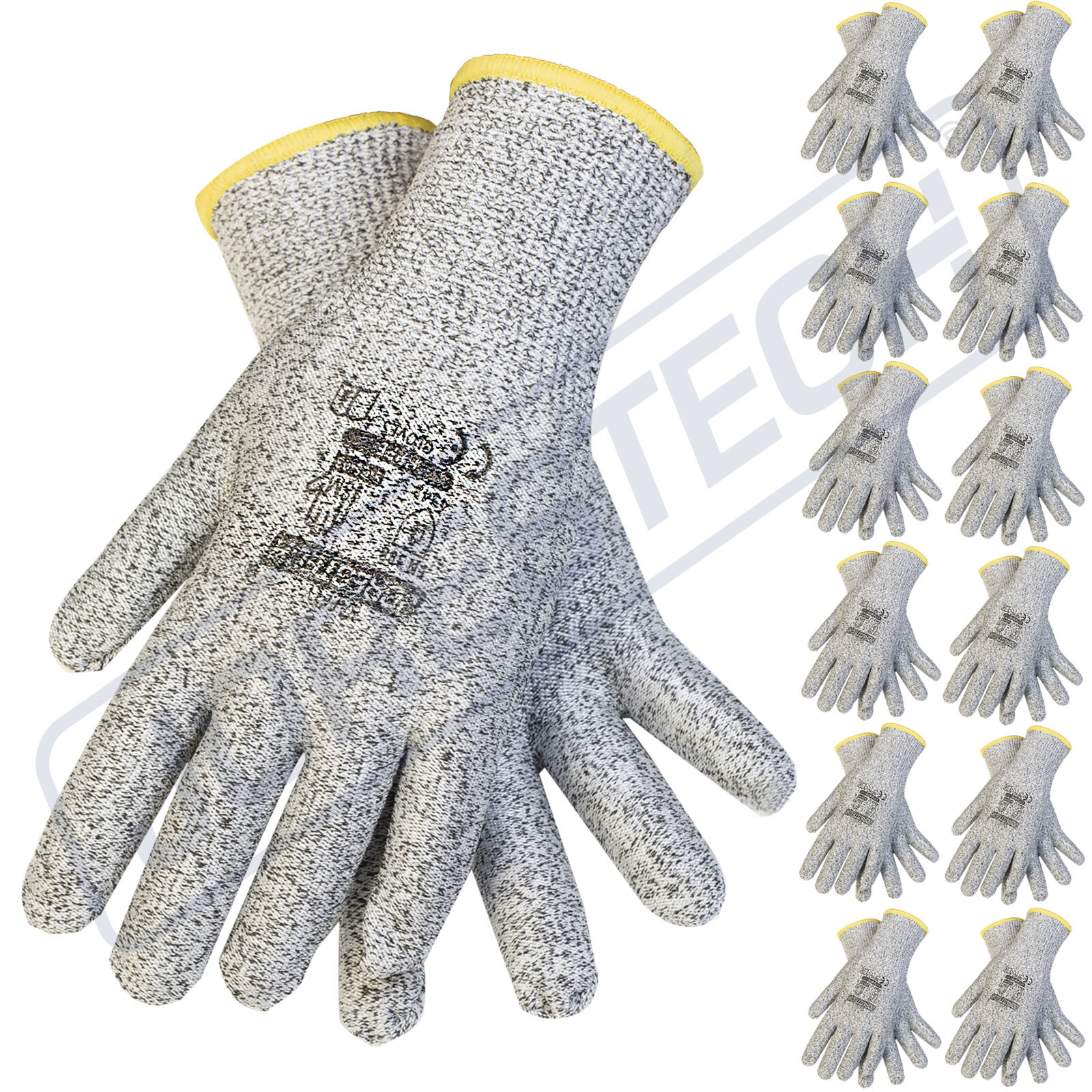 12 Pairs JORESTECH Cut Resistant Level 3 Work Gloves