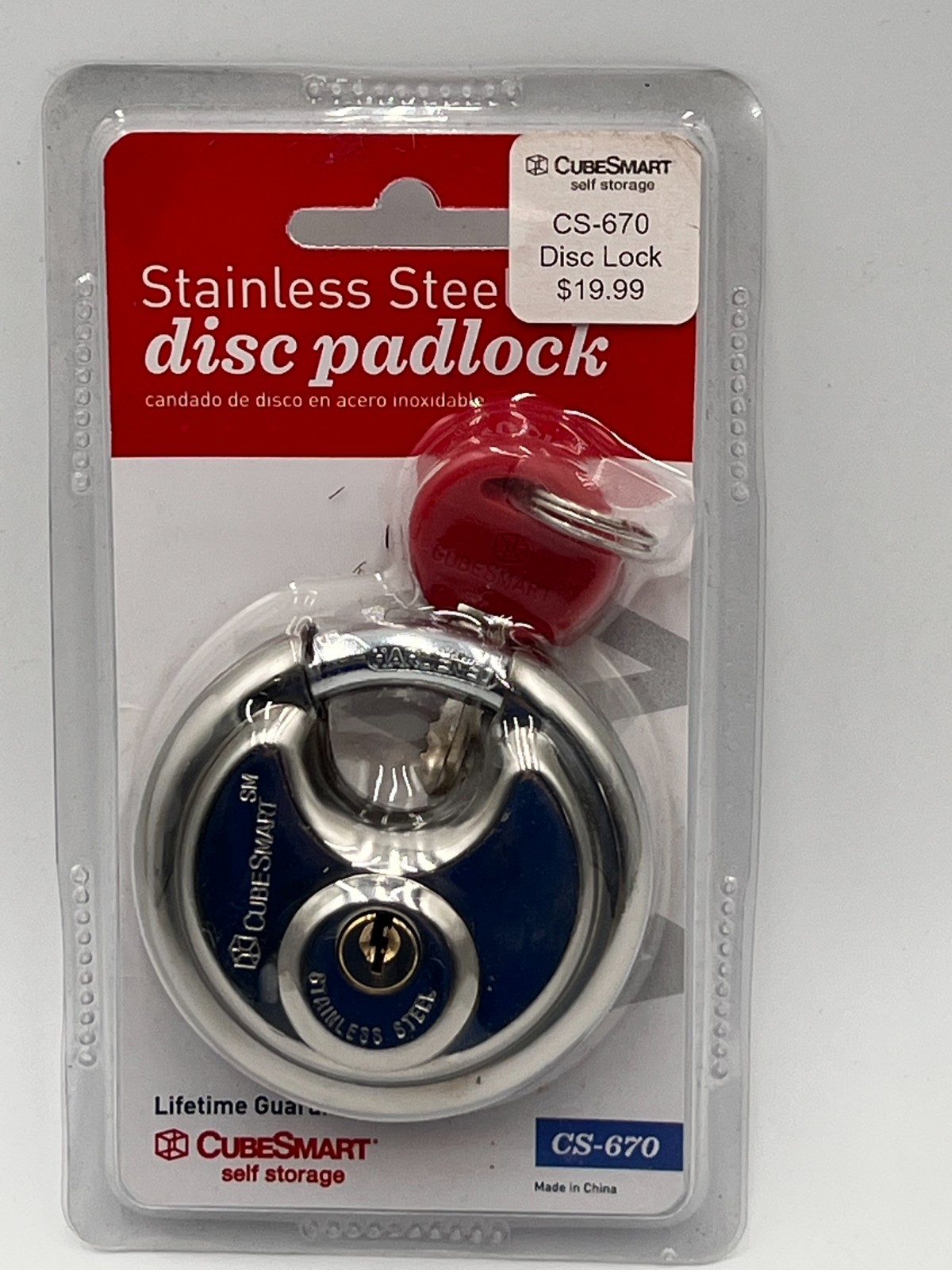 Heavy Duty Disc Padlock 2.75″ Stainless Steel Shed Gate Trailer Lock NEW