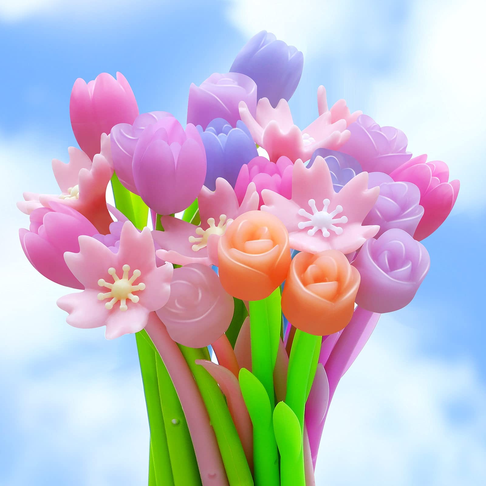 18 Pieces Color Changing Flower Pens 18 Count (Pack of 1), Multicoloured