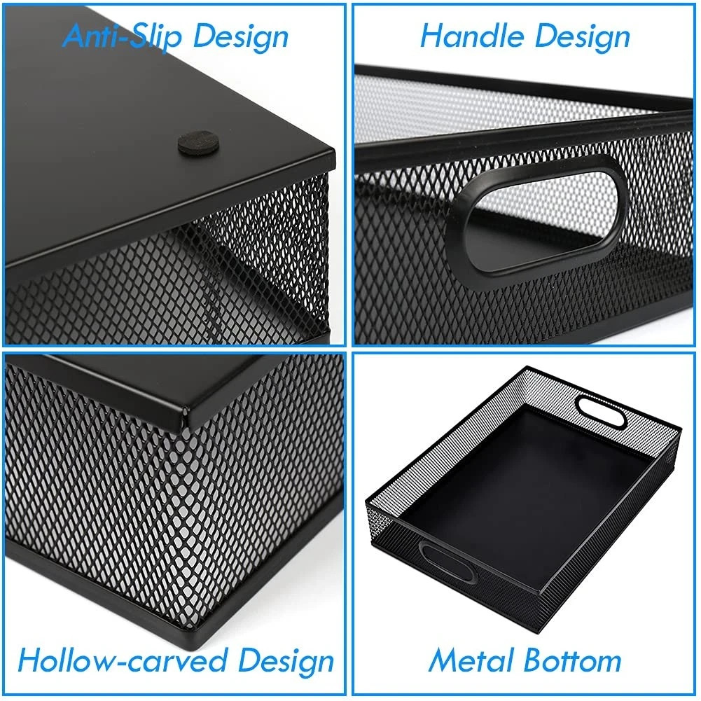 A4 Large Metal Mesh Desk Rrganizer 13 x 9 inches Tray