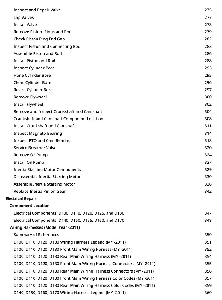 John Deere D100 D105 D110 D120 D125 D130 Tractor Technical Service Manual 113219