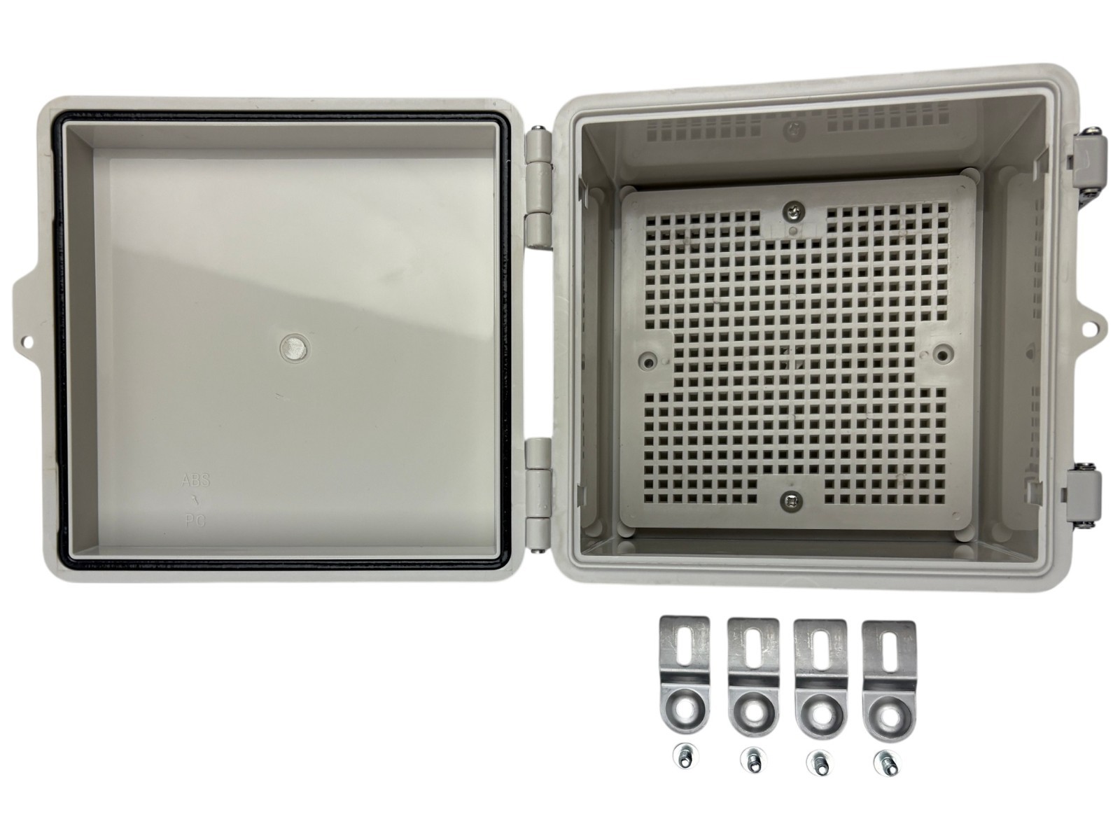 DAE B1515g ABS watertight NEMA 4 IP67 Enclosure, Mounting Plate, 5.9″x5.9″x3.5″