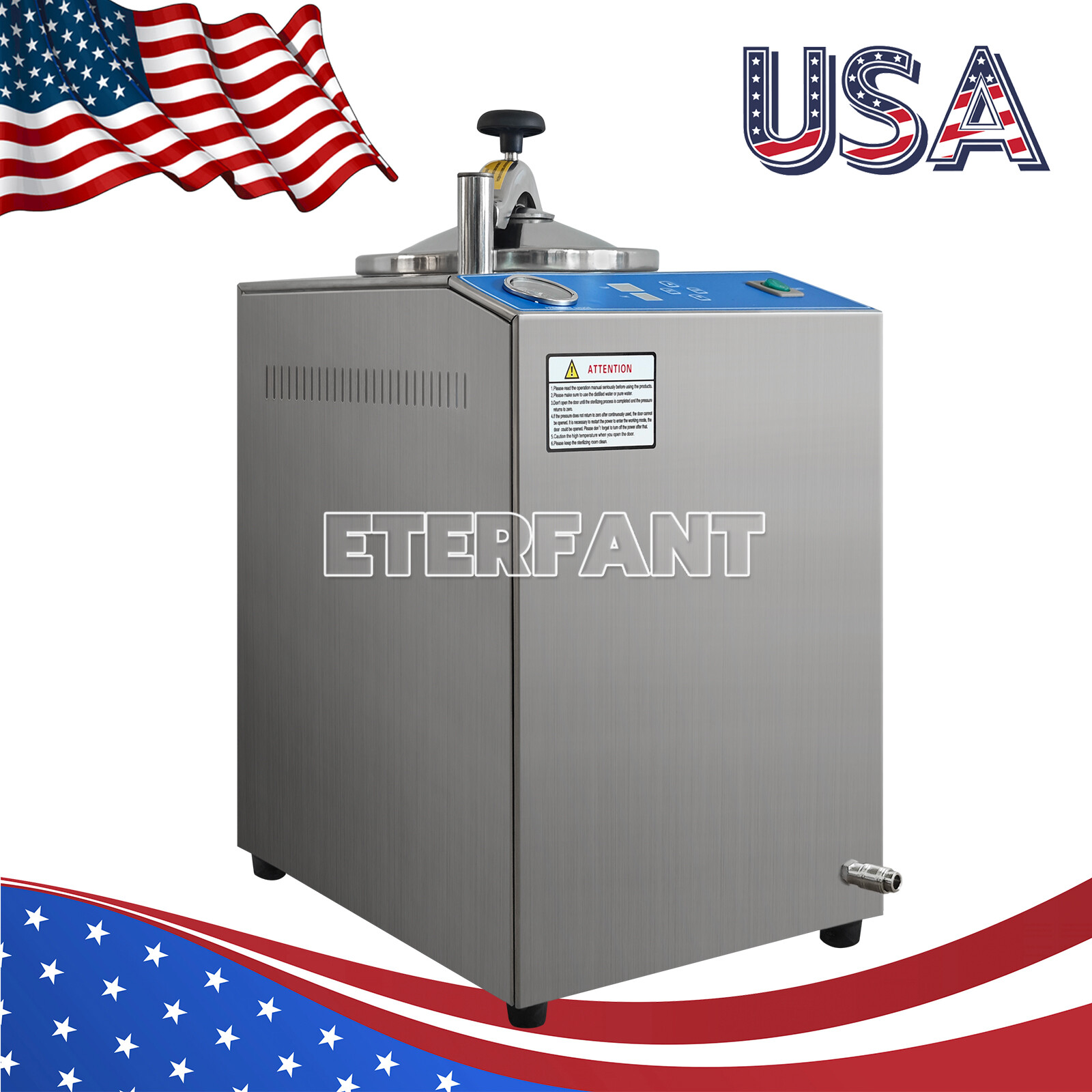 ETERFANT 24/28/35L Dental Medical High Pressure Steam Sterilizer Autoclave US