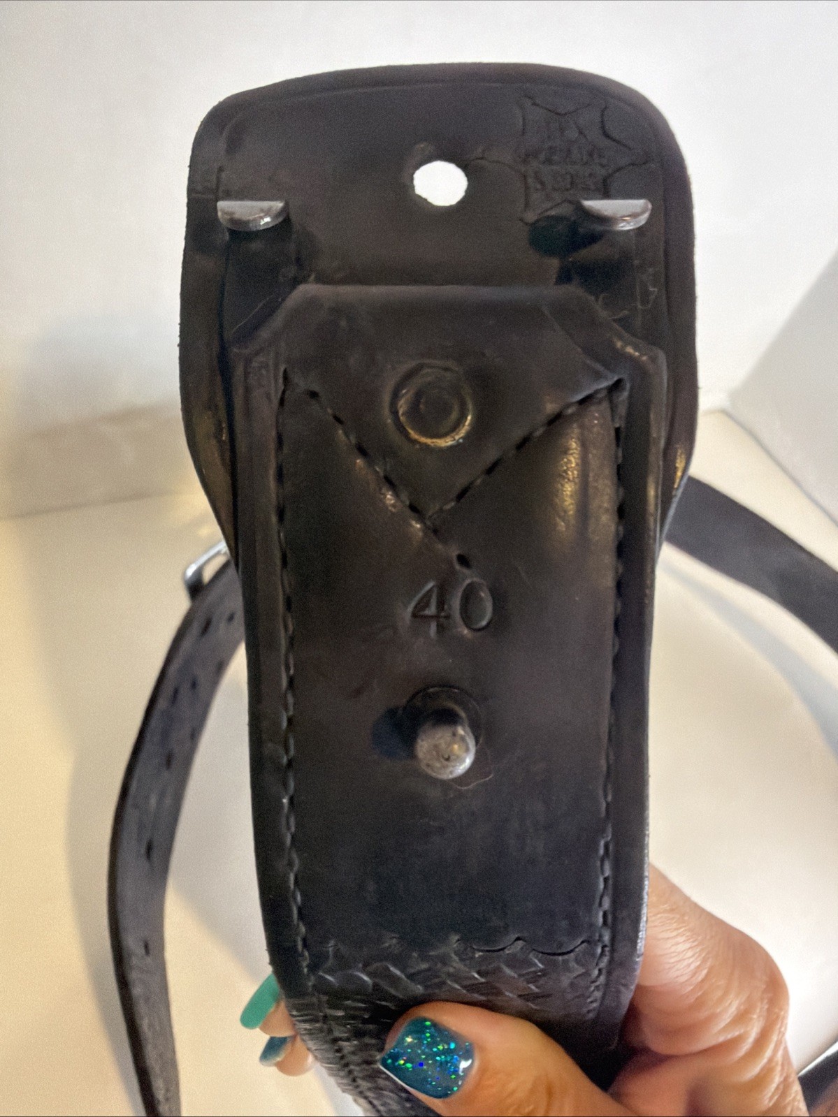 Tex Shoemaker & Sons Basketweave Leather Duty Belt 40” Holster Gun Belt + Buckle