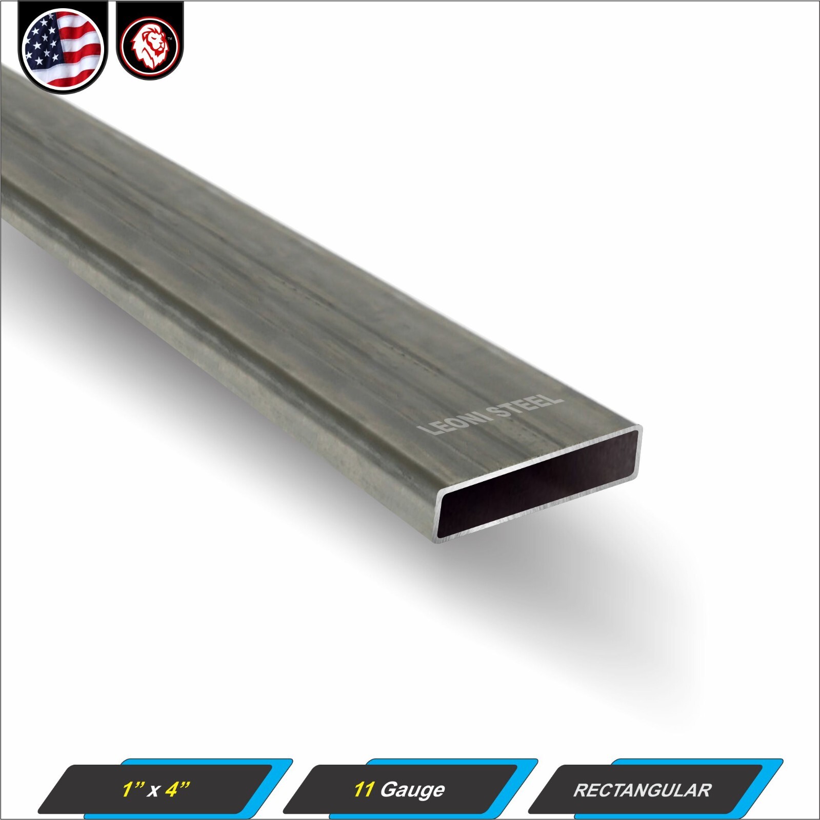 1″ x 4″ Rectangular Metal Tube – Mild Steel – 11 gauge – ERW – 12″ Long (1-ft)