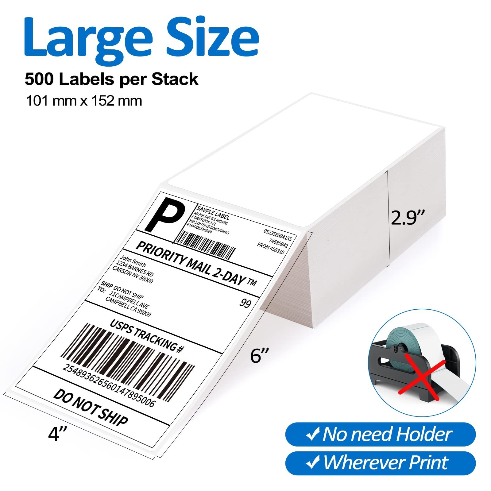 1000 Labels Compatible MUNBYN 4″x6″ Direct Thermal Label, (500 Labels/Stack) …