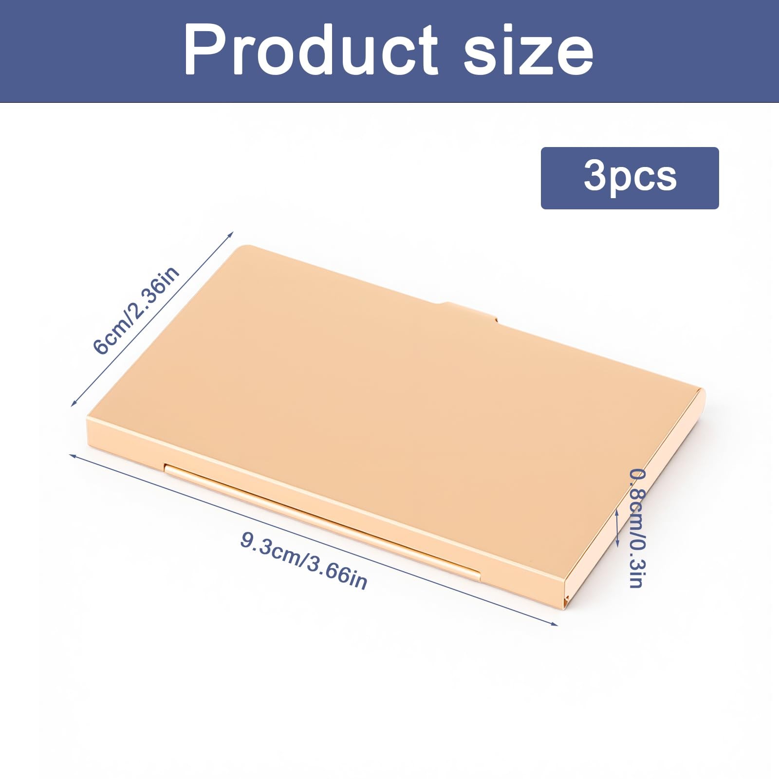 3-Pack Slim Aluminum Pocket Business Card Holder Cases for Men and Women