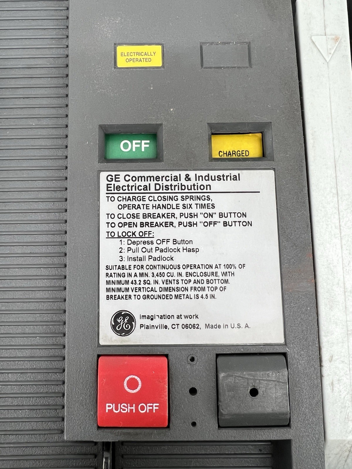 GE SHF20D220 Hi-Break Circuit Breaker, 2000A, 600V, 3P, 3Ø w/ SPUV120AC