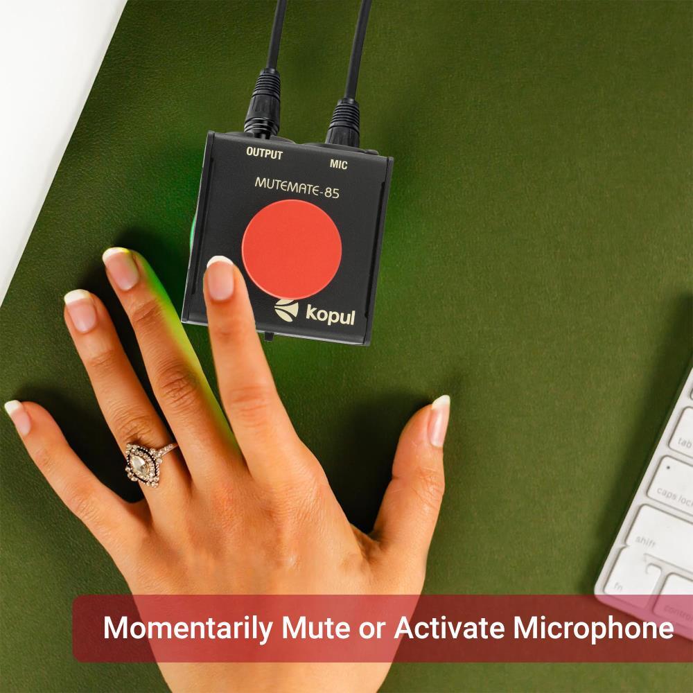 Kopul Momentary Mic Mute/Talk Button – XLR Push-to-Talk/Mute Michrophone Switch