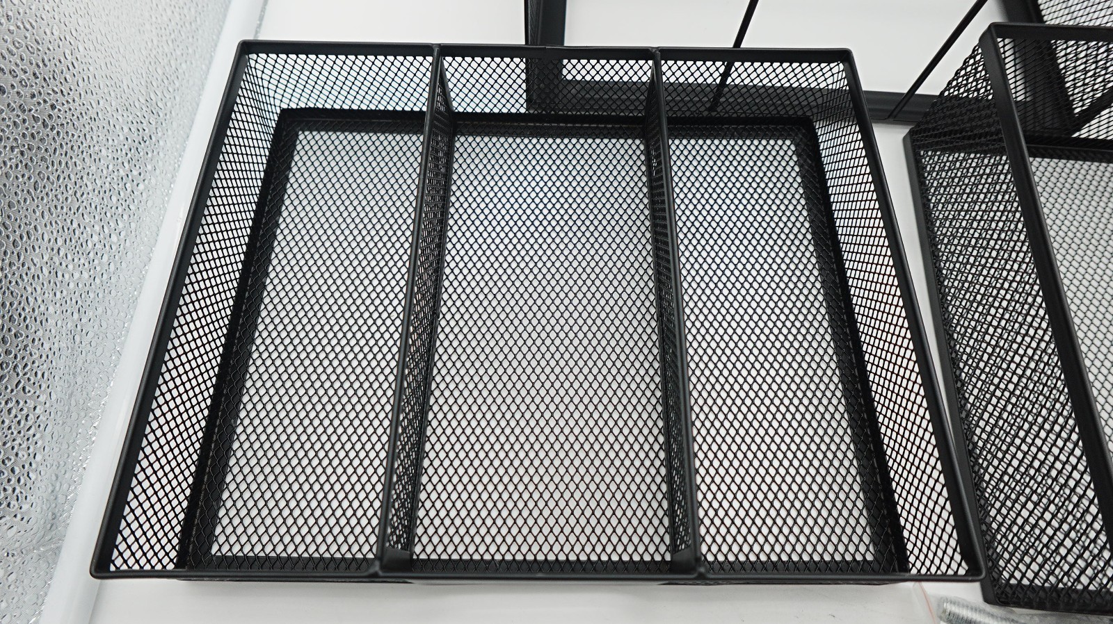 2-tier Black Mesh Under Desk Drawer Organizer Storage Tray Slide Out Space Saver