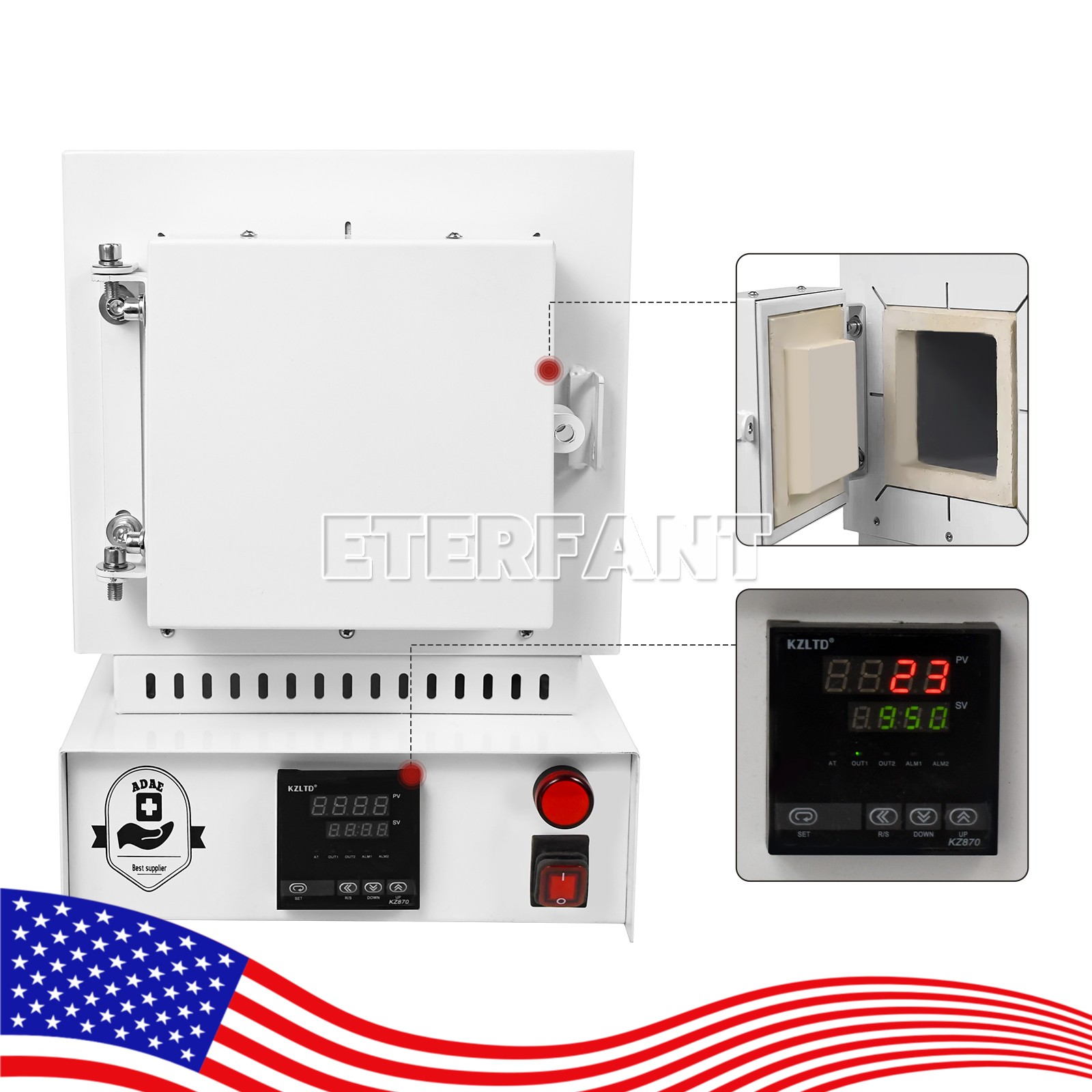 2000W/3000W Dental Lab Burnout Oven 1100℃ High Temperature Fiber Ceramic Furnace