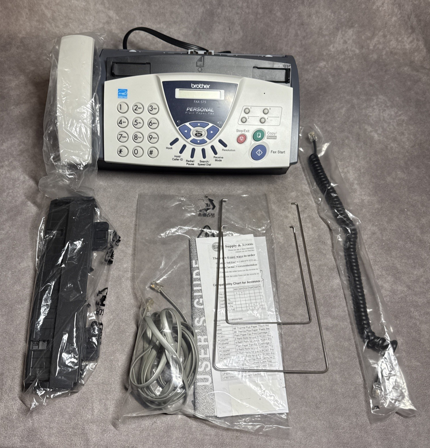 Brother FAX-575 Personal Plain Paper Fax Machine Phone Copier Vintage