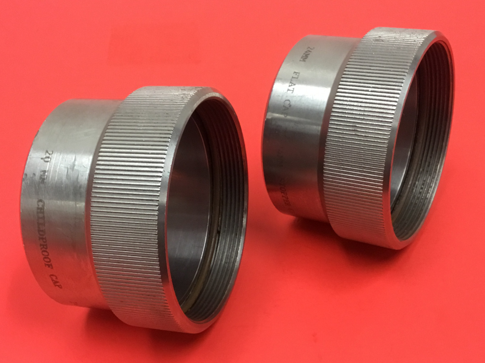 20mm Childproof Cap – 24mm Flat Cap – 24 Stopper Cap Stainless Steel – LOT OF 2