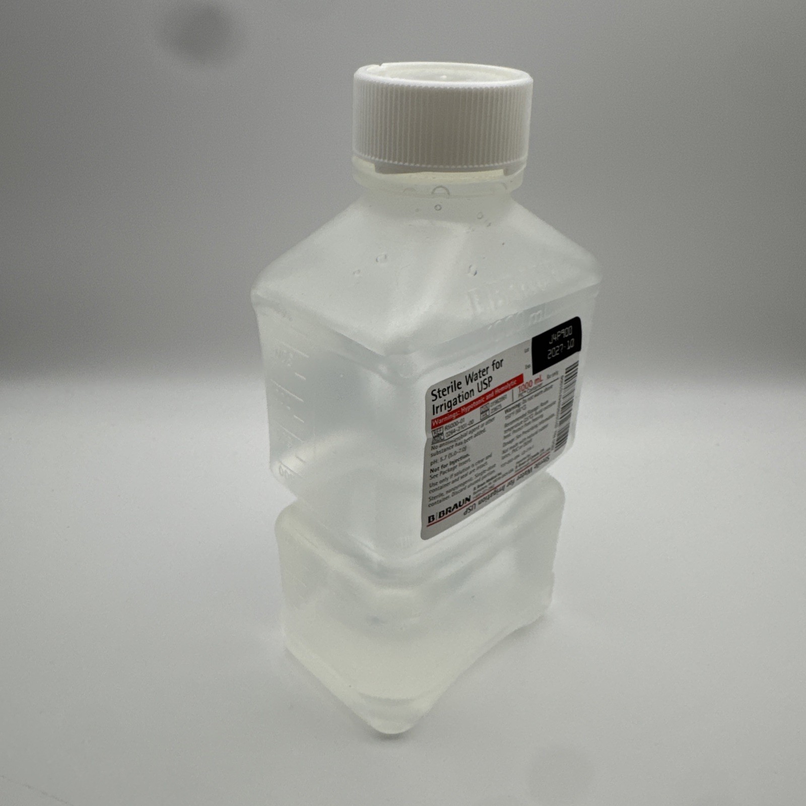 Sterile Water for Irrigation Bottle (R5000-01), 1000ml, 10-2027