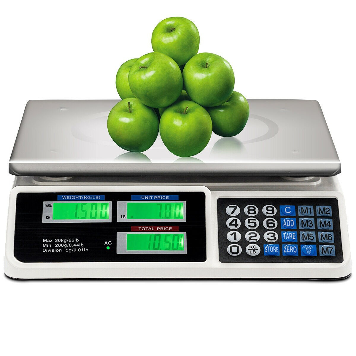 66 lbs Digital Commercial Price Scale Food Fruit Electronic Counting LCD Display