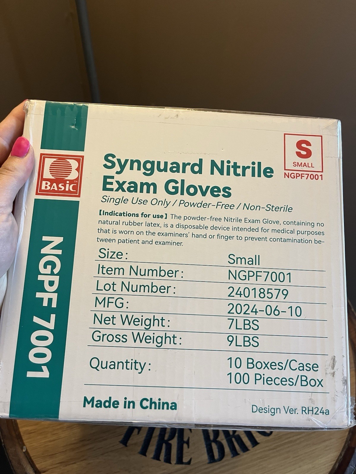 Synguard Nitrile Exam Gloves NGPF-7001 Case of 10 Boxes 1000-Piece Size Small
