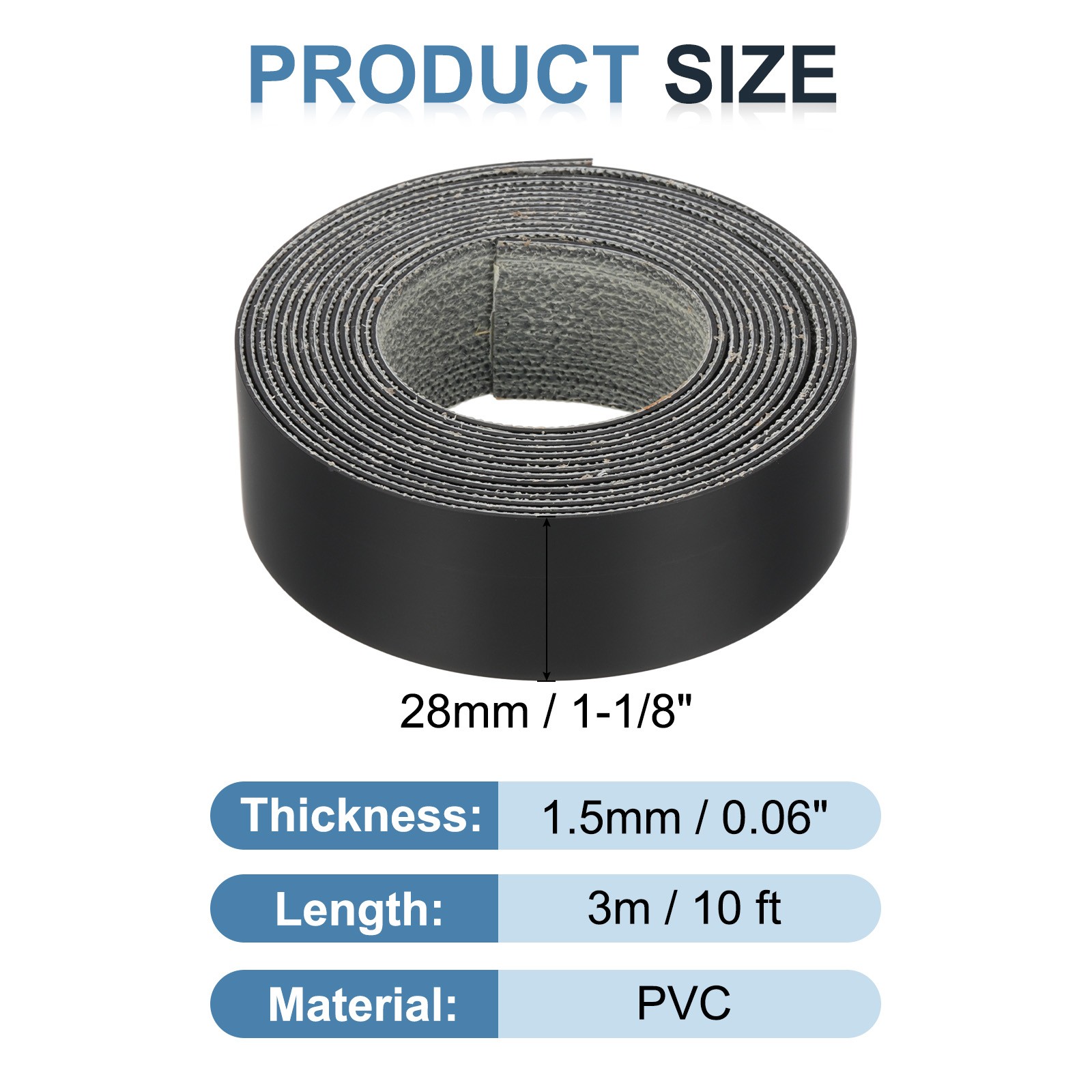 Black Edge Banding 10 ft x 1-1/8 Inch Veneer Tape Pre-glued Tape with Hot Melt