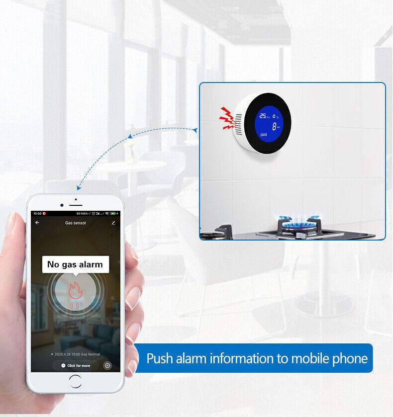 DIY Tuya APP WiFi Smart Natural Combustible Gas Leak Home Alarm Sensor Detector
