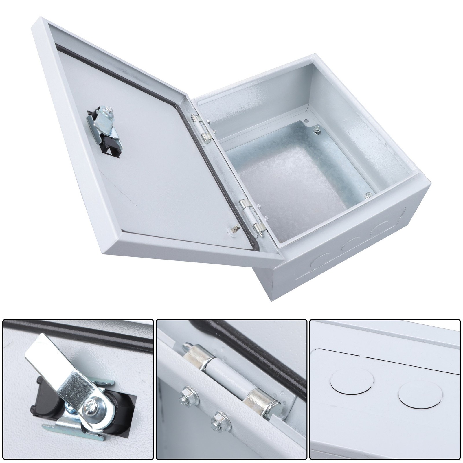 NEMA 4X Steel Electrical Box, IP66 Waterproof Lockable w/Mounting Plate12x10x6″
