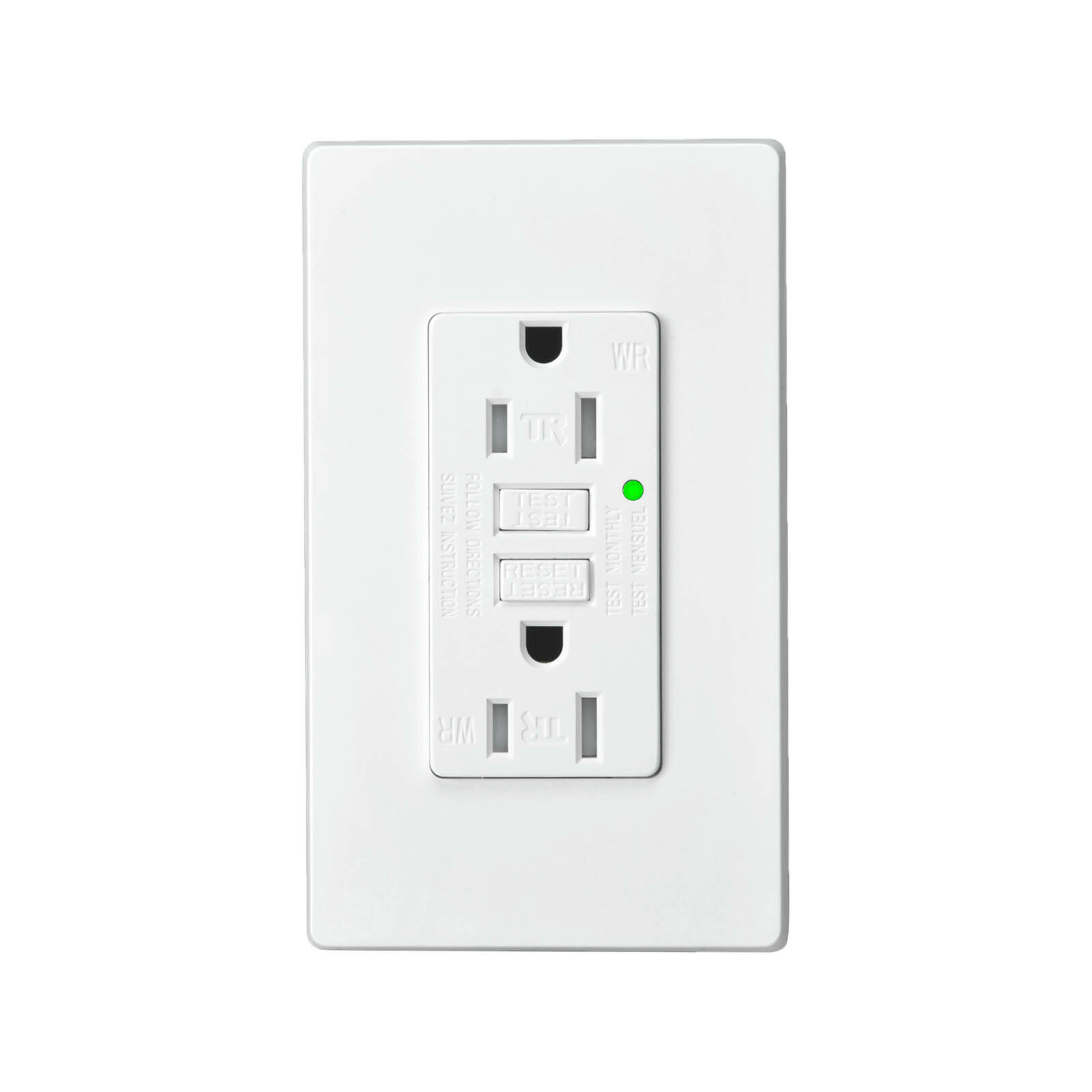 15AMP GFCI Outlet Receptacle Tamper Resistant – ETL Listed, White GFI TR WR GFCI