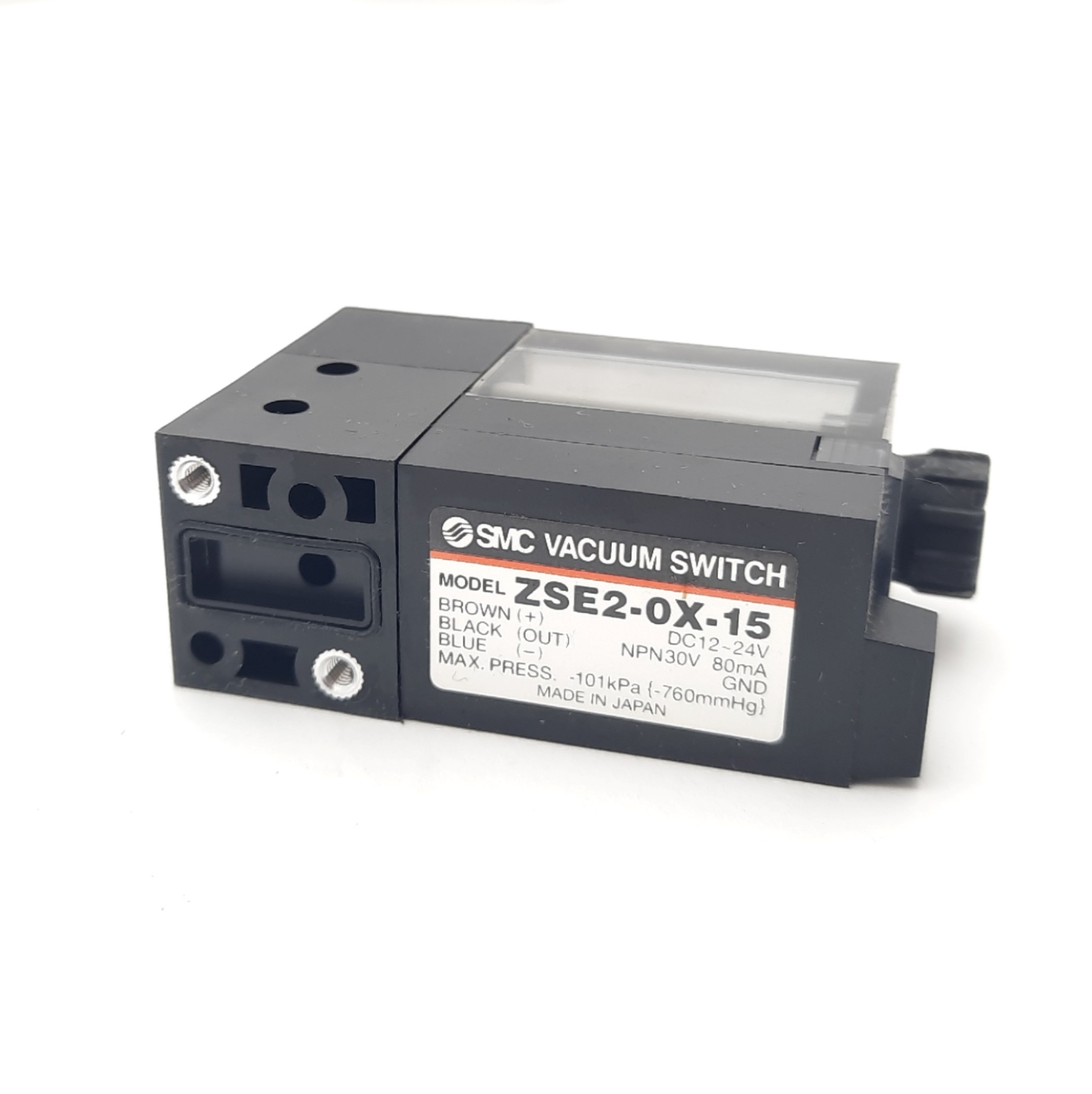 SMC ZSE2-0X-15 Vacuum Switch M5 x 0.8 NPN Open collector -101KPa-0KPa 12-24VDC