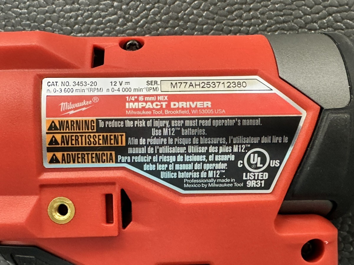 MIlwaukee M12 FUEL Li-Ion Cordless 1/4″ Impact Driver, 1/2″ Hammer D (PD1123343)