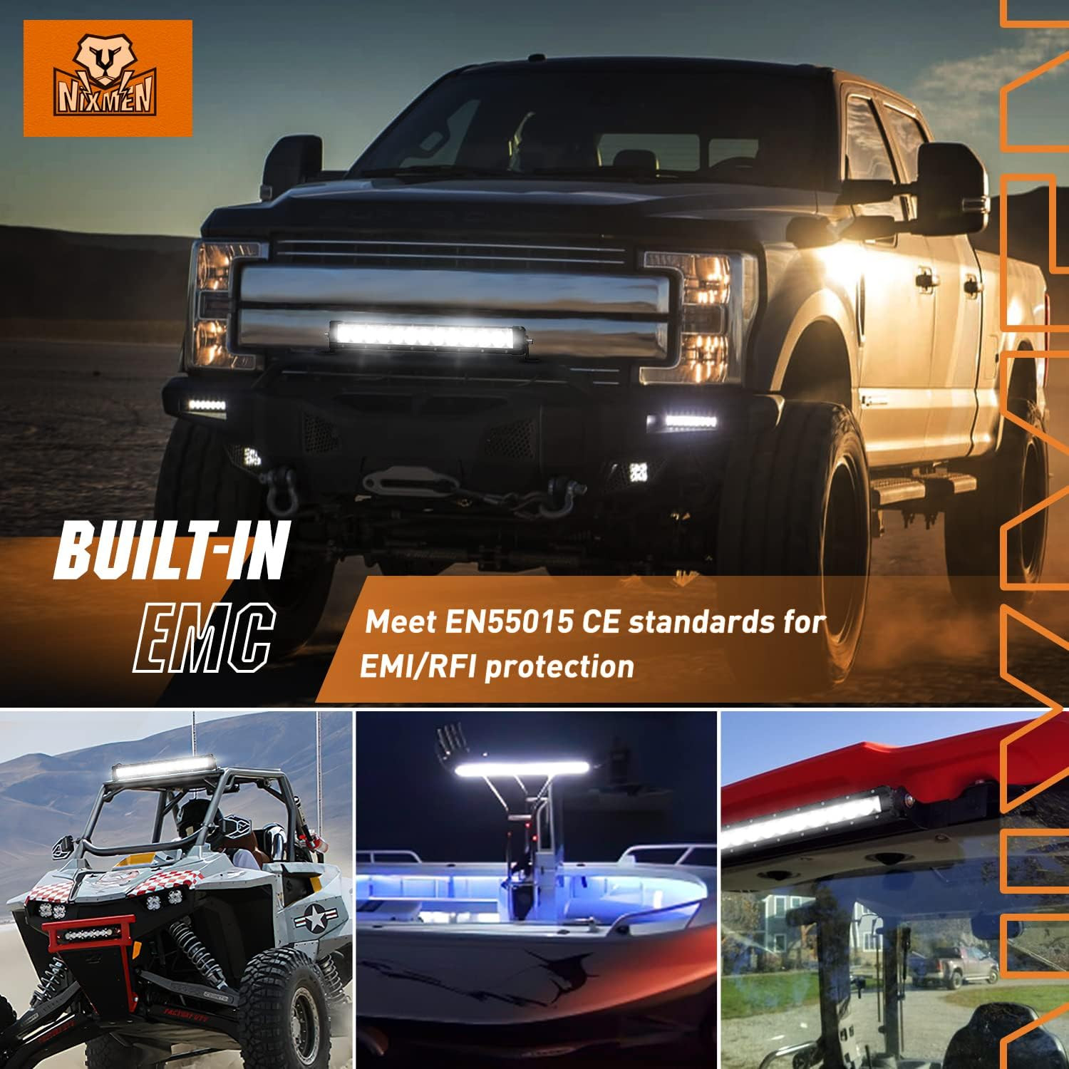 16″ 60W Slim Single Row LED Light Bar Combo Driving Lamp 7200LM for Offroad