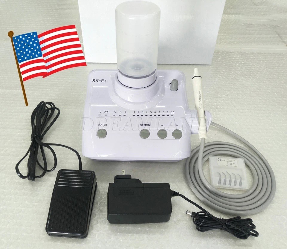 US Cavitron Dental Ultrasonic Scaler fit EMS + LED Handpiece+Tips+Bottle SK-A8