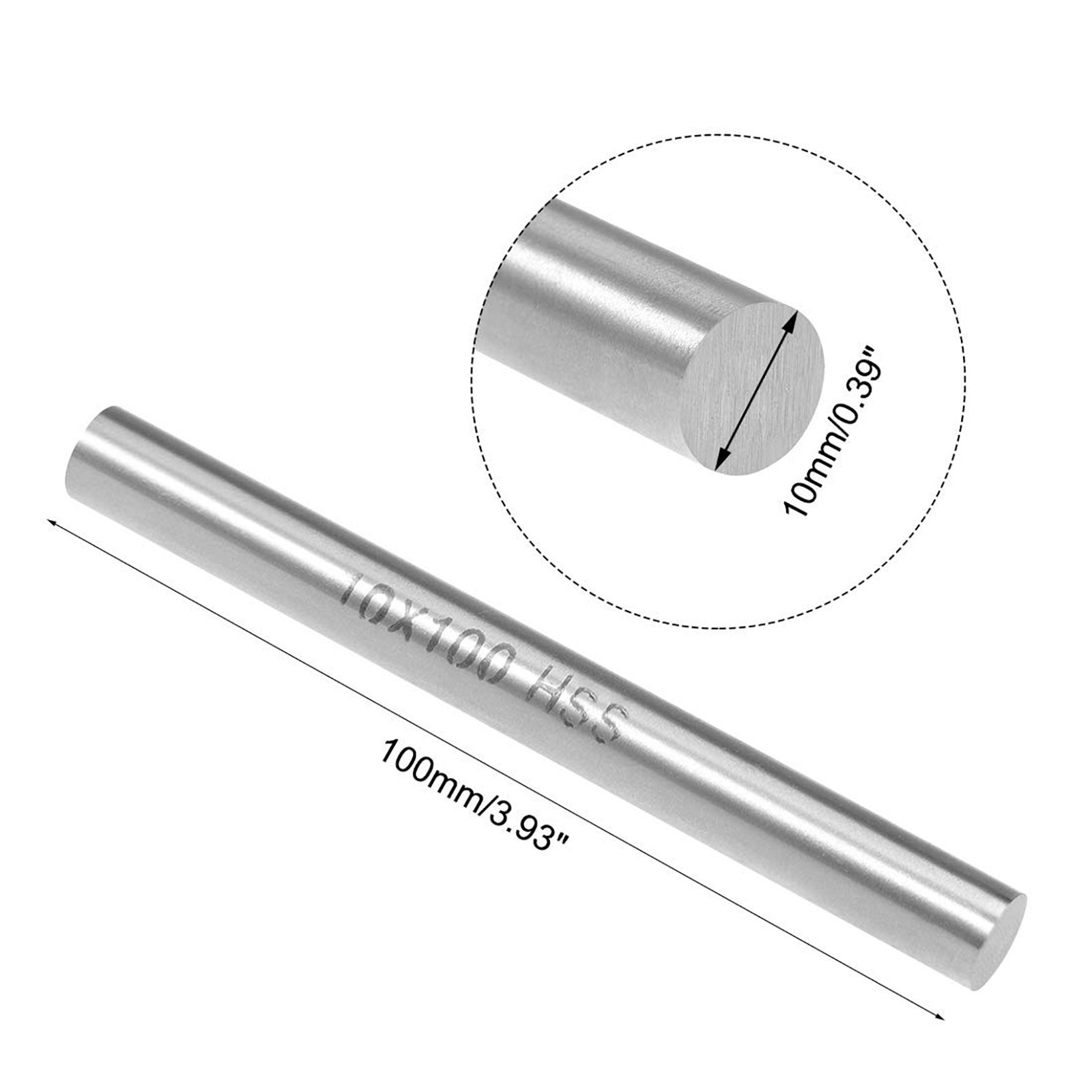 100mm long HSS Round Bar Ø 0.5-20 mm High Speed Steel Rod Metal Tools HRC 62