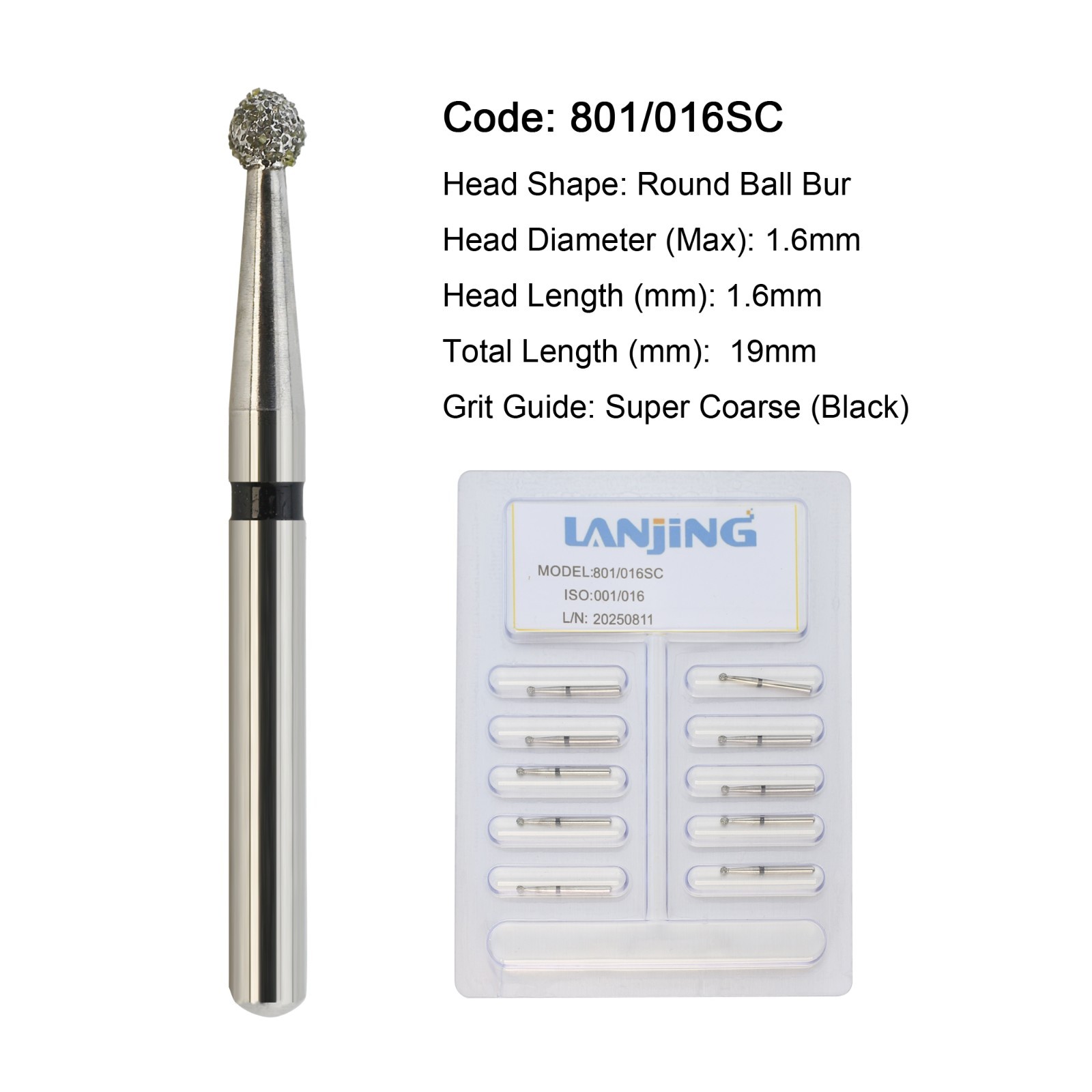 Dental Burs Diamond FG Round End Taper Football Surgical Long High Speed 856 850