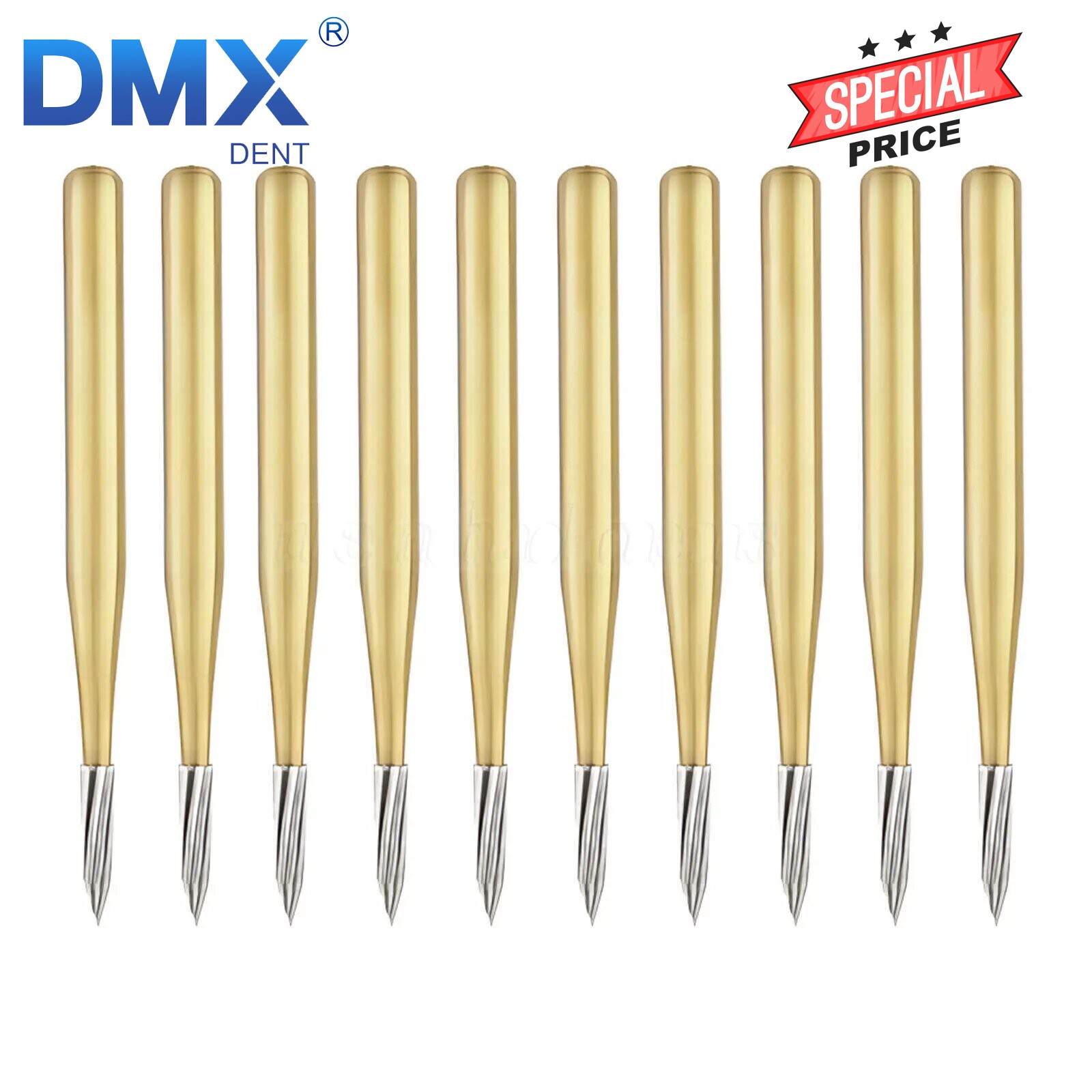 Dental Tungsten Carbide Gold Burs Trimming & Finishing & Polishing Flame FG7901
