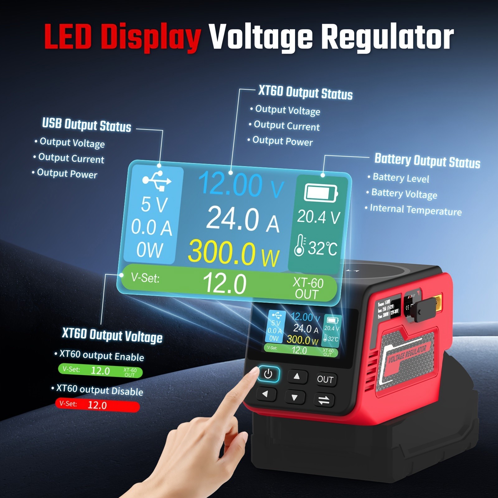 300W Portable DC Power Adjustable Compatible With Milwaukee 18V Battery USB DIY
