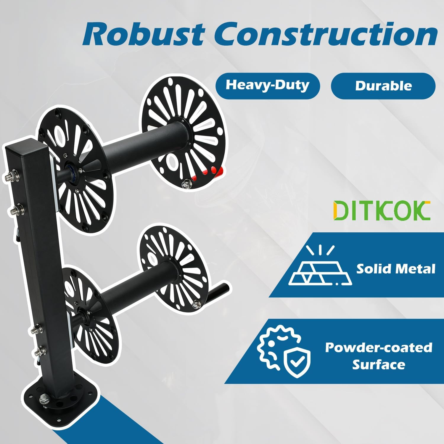 Heavy Duty Double Welding Lead Reel, 10″ Swivel Base Welding Cable Reel with Ins